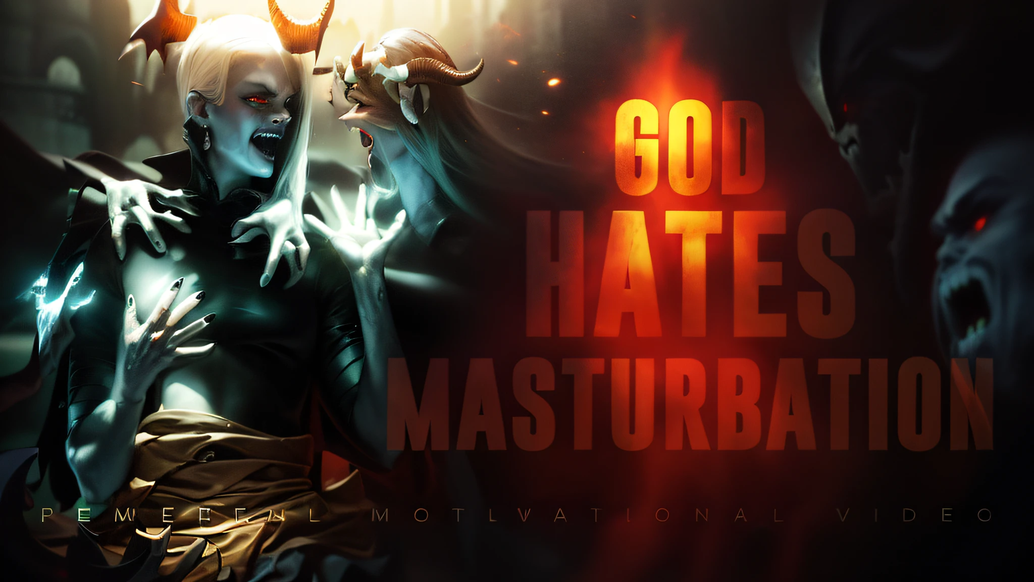 (beautiful two demon woman with pale skin portrait:1.5) in hell landscape with castle and demon horde (((masterpiece))), ((best quality)), realistic, 8k, ultra-detailed, realistic, scenery, ConceptArt, Highly detailed RAW color Photo, side Angle, (lens flare:0.7), particle effects, raytracing, cinematic lighting, shallow depth of field, photographed on a Sony Alpha 1, 50mm wide angle lens, sharp focus, cinematic film still, dynamic pose, (Realistic:1.3),