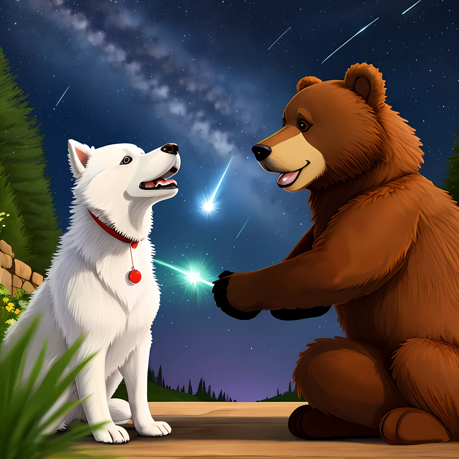 Shooting Star Silver　dog　Bear Dog　Confronting the Bear