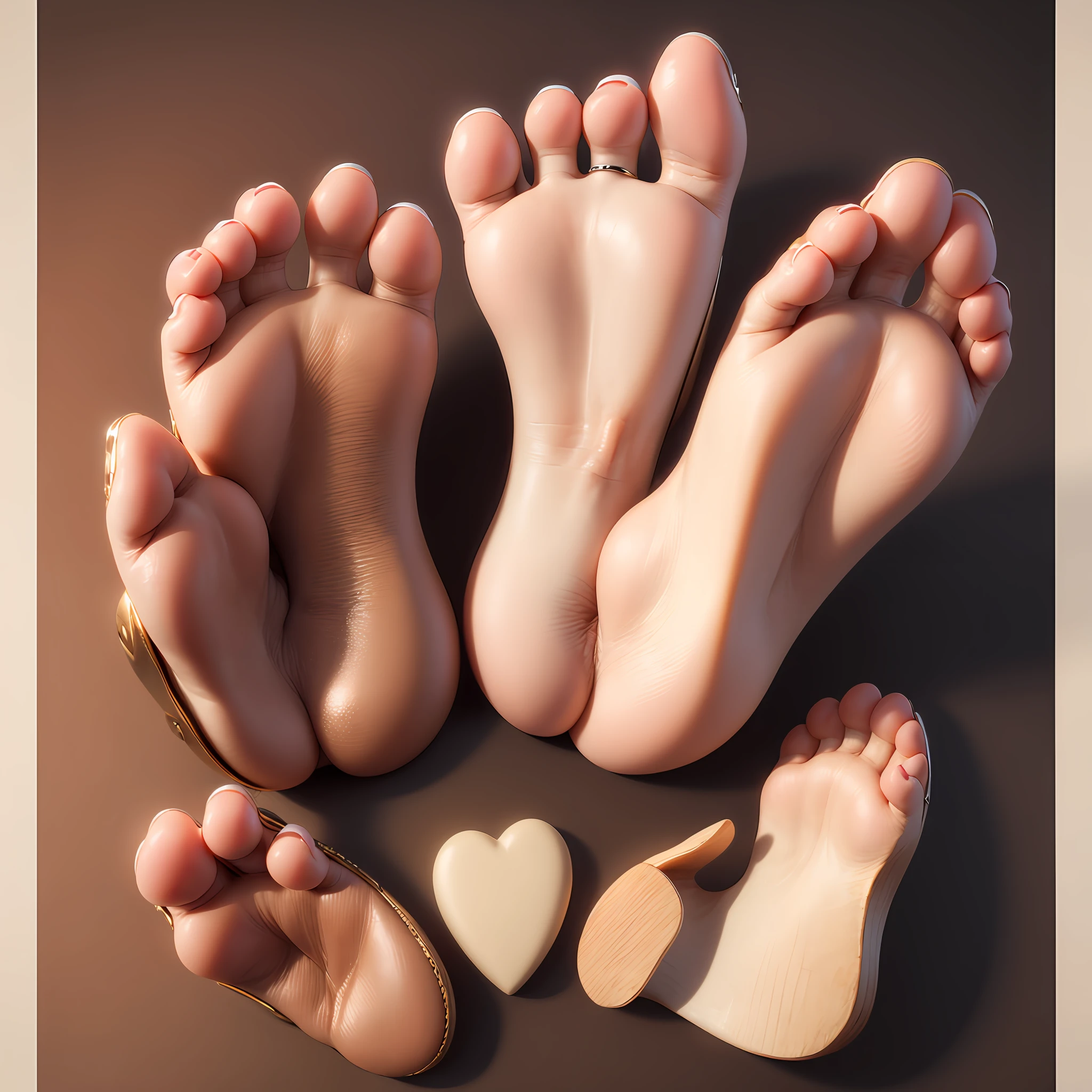 beautful,Foot heart,The soles of the feet are up,Ring with toe,Five toes --auto