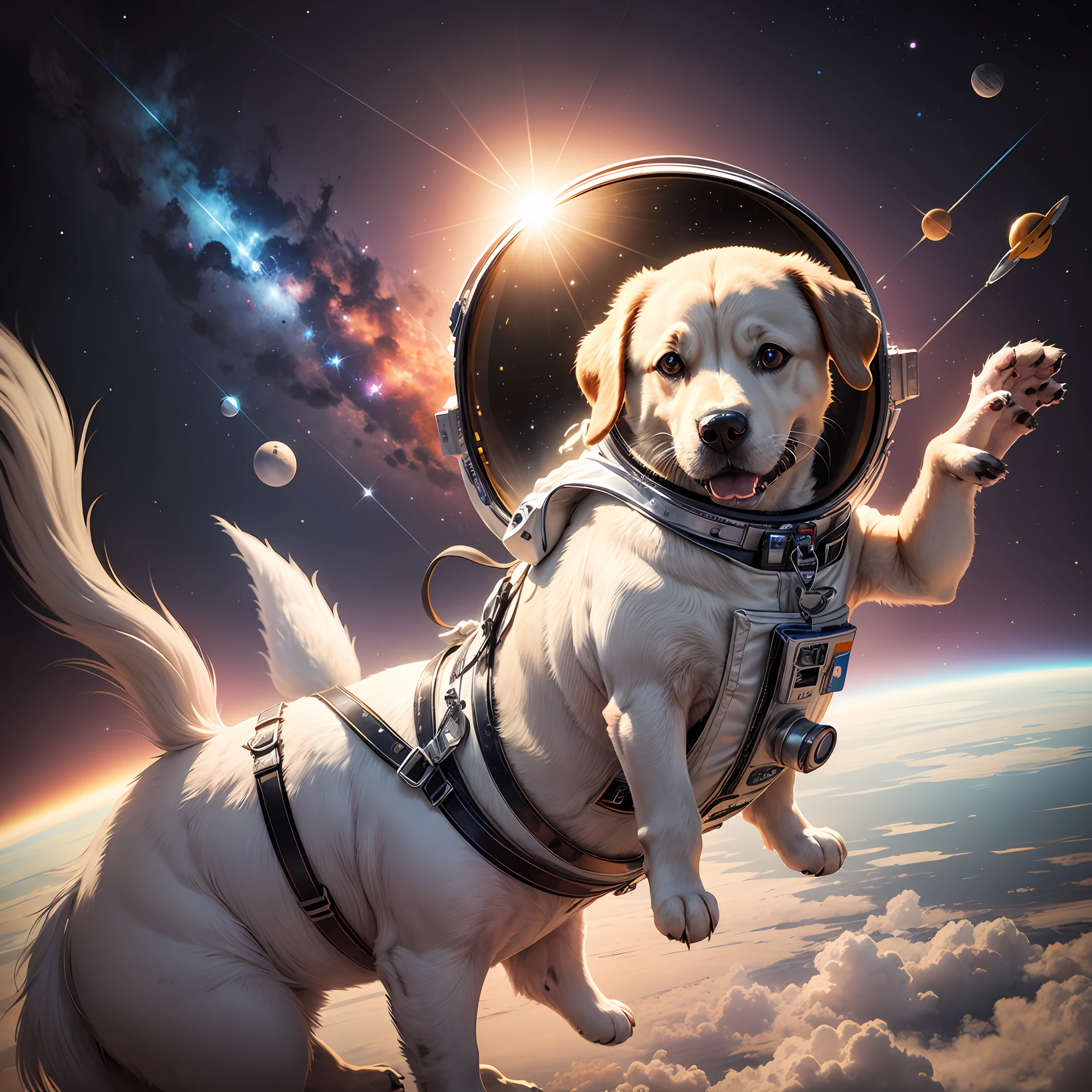 Dog astronaut in a space --auto