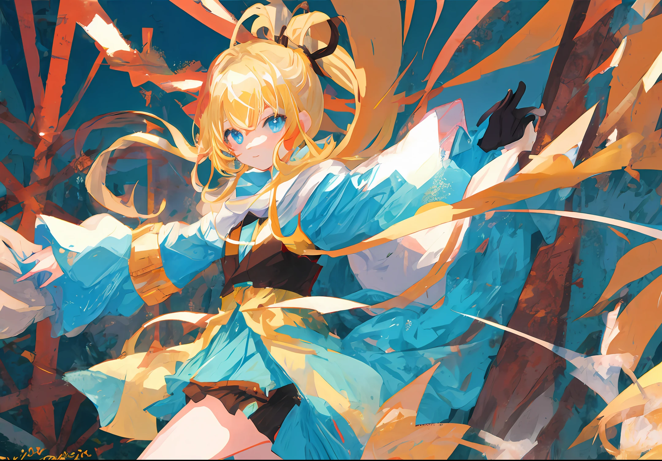 Anime style girl　blond hair