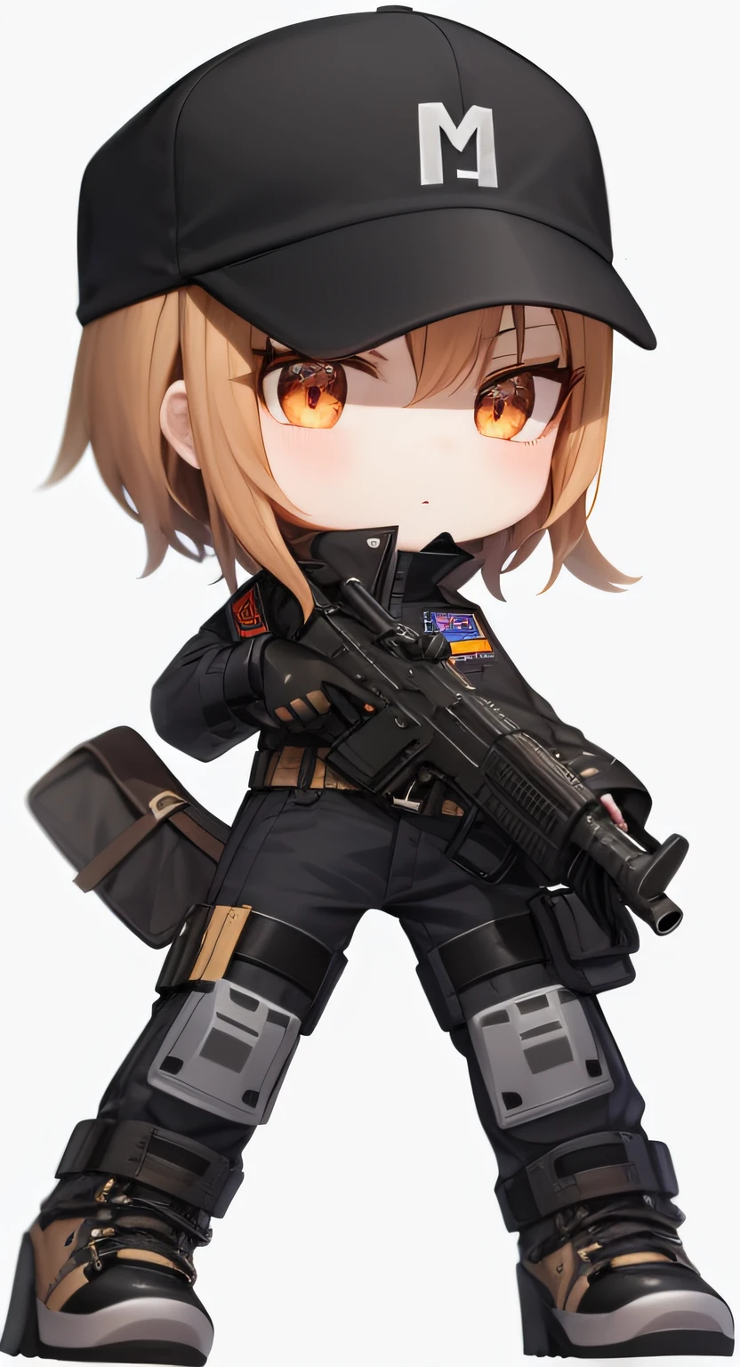 A woman in uniform with a gun and a bag, M4 SOPMOD II Girls Front, Girls Front style, exquisite details. Girl Front, From Girl Front, Ga Moe Yandere Grimdark, Gapmoe Yandere, Girl Frontier CG, With Rifle, Maple Story Gun Girl, Girl Frontier Universe, Yandere Intricate, Female Action Anime Girl, Shooting Stance, White Stockings, High Heeled Boots --auto