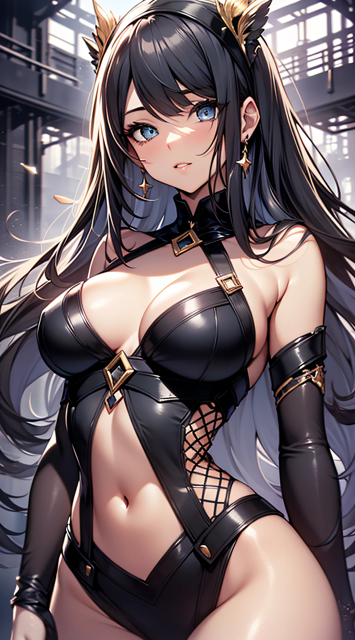 (((obra maestra))), 1chica, Rebecca bluegarden, Edens zero, Super detailed, vestido ajustado, (flirtatious expression), ((super cute face)), ((cara angelical)), ((Incredibly beautiful eyes)), (ojos luminosos), (cuerpo completo), (cabello luminoso), Super sexy hair, (manos delicadas y perfectas), (Perfect anatomy), Super delicate and sexy body, Pose sexy, (Super thin face), ((ulzzang)), Delicate features, ultra detalladas, mejor calidad, Cinematic lighting, belleza cautivadora, mirada sexy, fondo bonito de estrellas