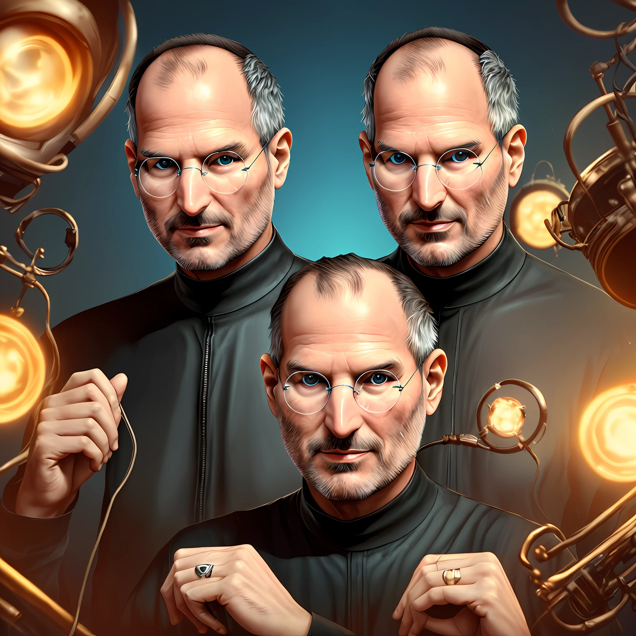 cbzbb , Steve Jobs ,character ,cuddly, little, lovely, Deviant art, Trending Art Stations, Digital Art, detaild, Cute, real, humanoid, character, petite,Cinematic Show ,Cinematic Lights,Steve Jobs,Looks happy --auto