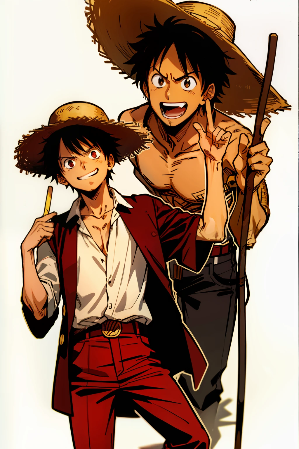 Desenho de monkey d Luffy, straw hat