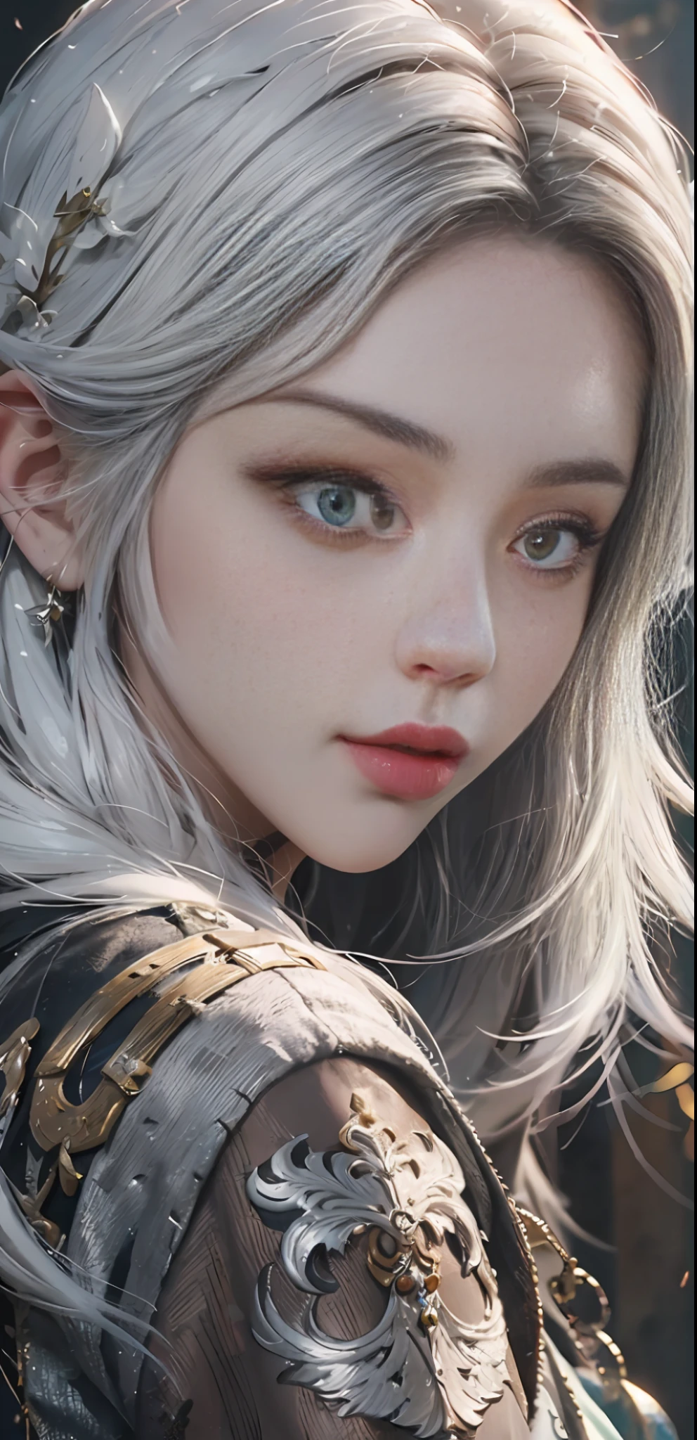 a close up of a woman with white hair and a white mask, beautiful character painting, guweiz, artwork in the style of guweiz, white haired deity, by Yang J, epic exquisite character art, stunning character art, by Fan Qi, by Wuzhun Shifan, guweiz on pixiv artstation