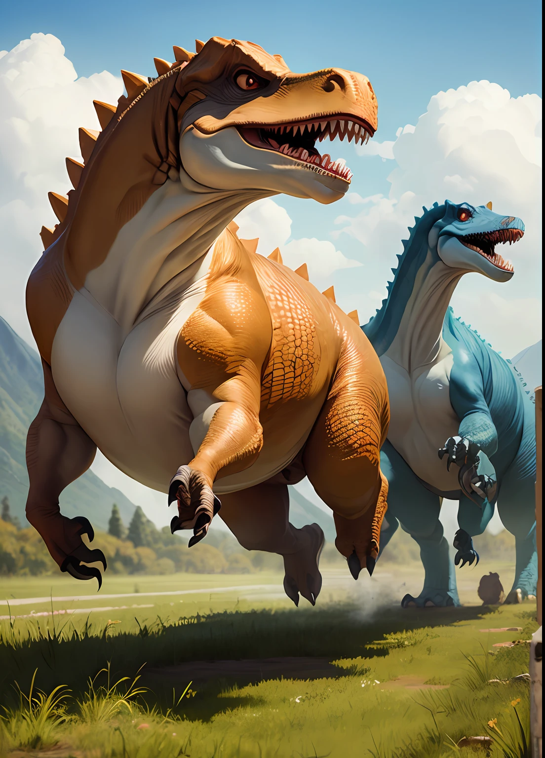 Running dinosaurs