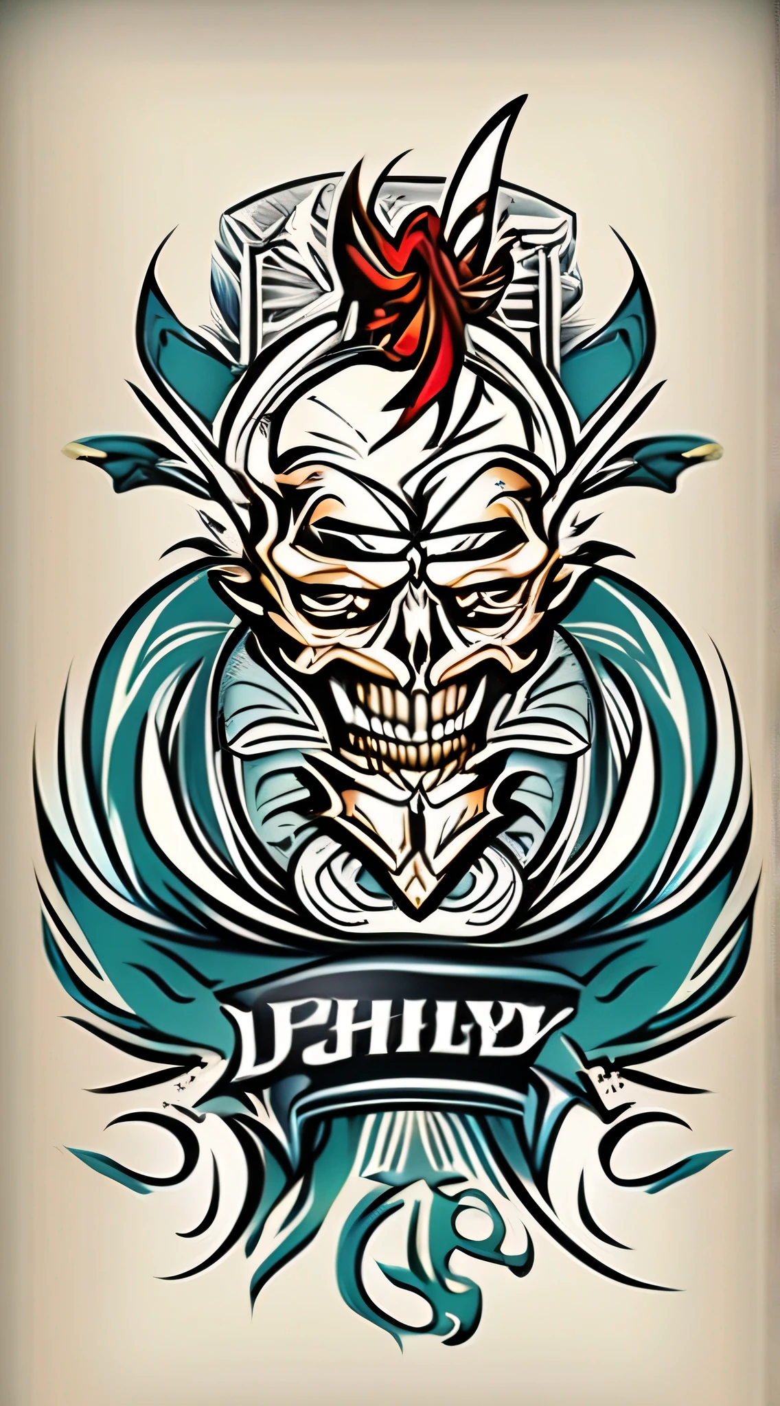 logo, vector, logo design, vector, simple, flat, icon, minimalism, well-defined lines and contours, centered, one card, one tattoo in the style of Ed Hardy and Christian Audigier