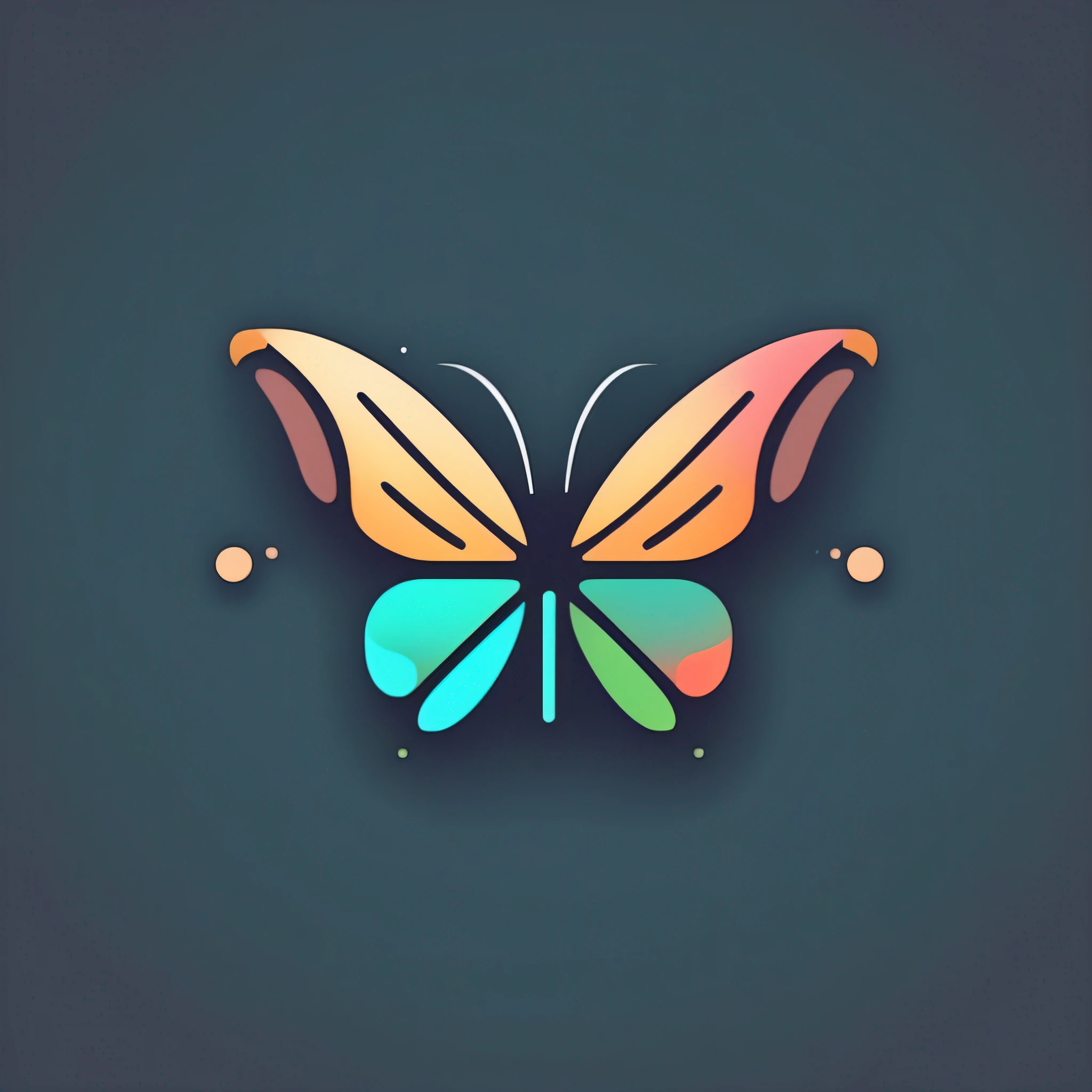 logo, vector, logo design, vector, simple, flat, icon, minimalism, well-defined lines and contours, centralized, uma borboleta no estilo kawai