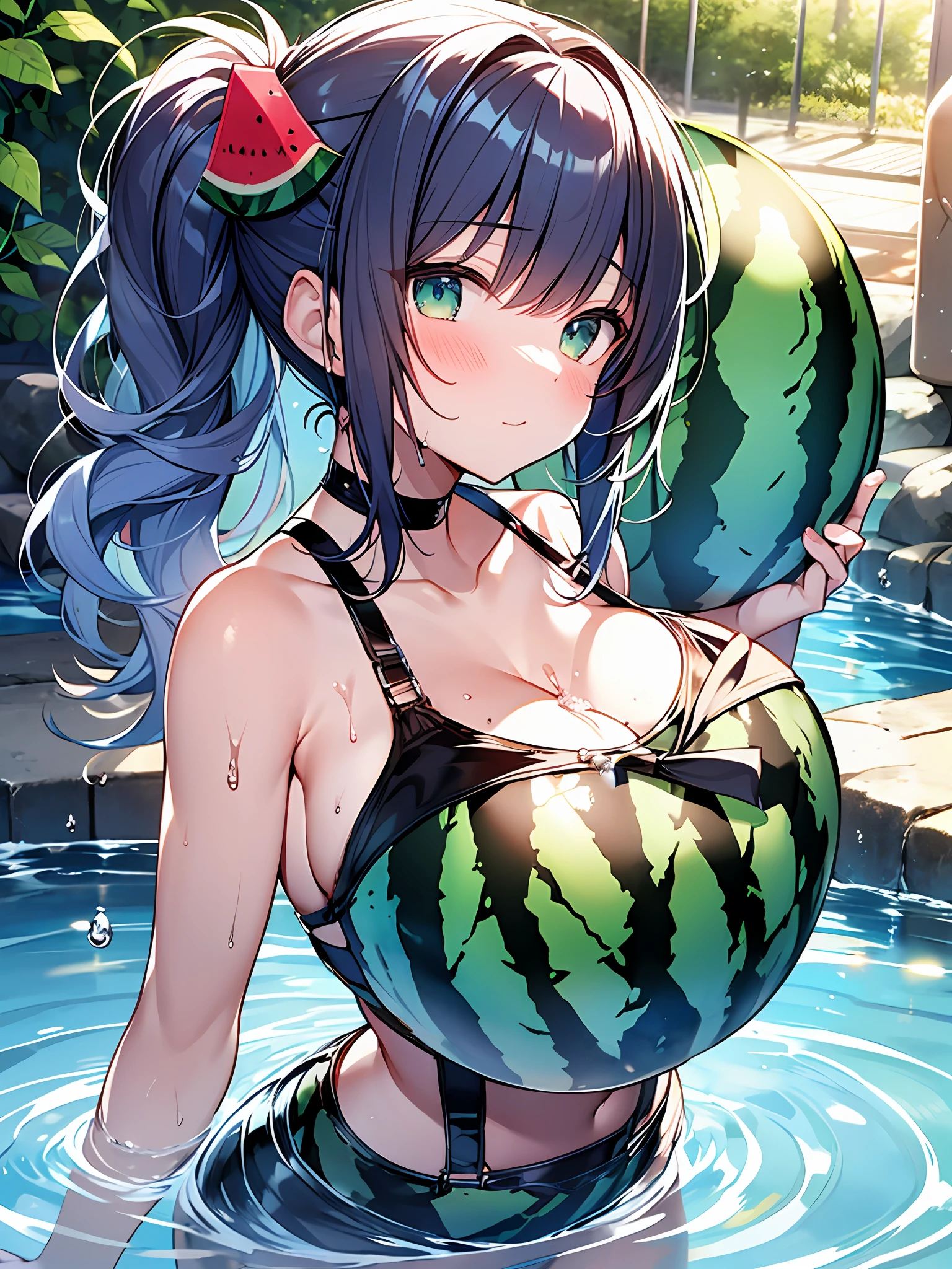 Red bodysuit、bodysuit、Watermelon pattern、