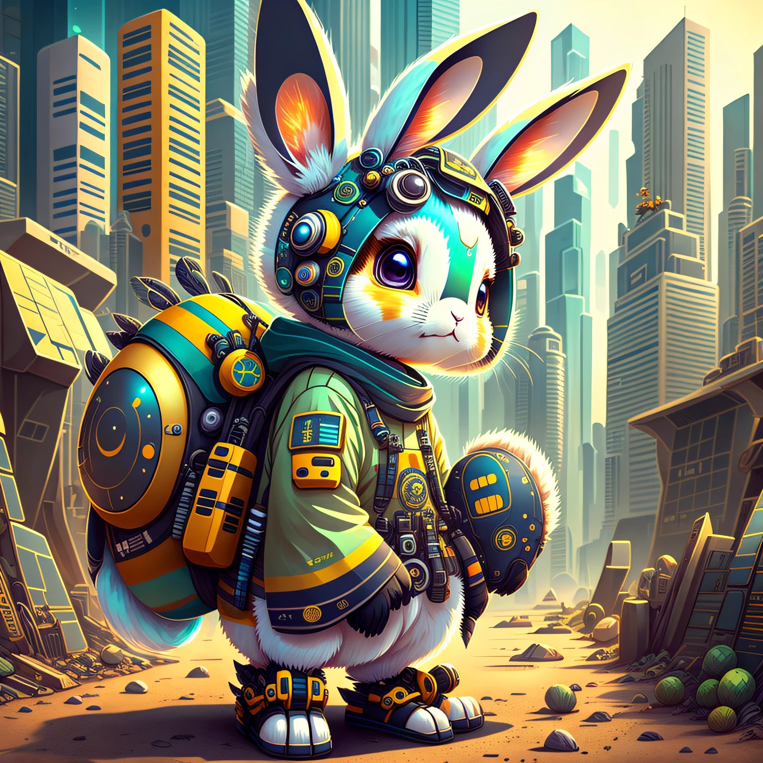 A tall rabbit in a mech --auto