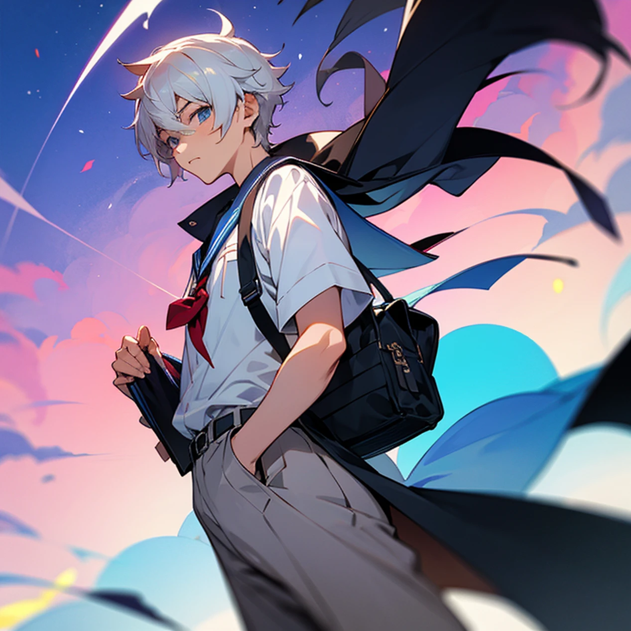 Male, daily wear, school style, anime