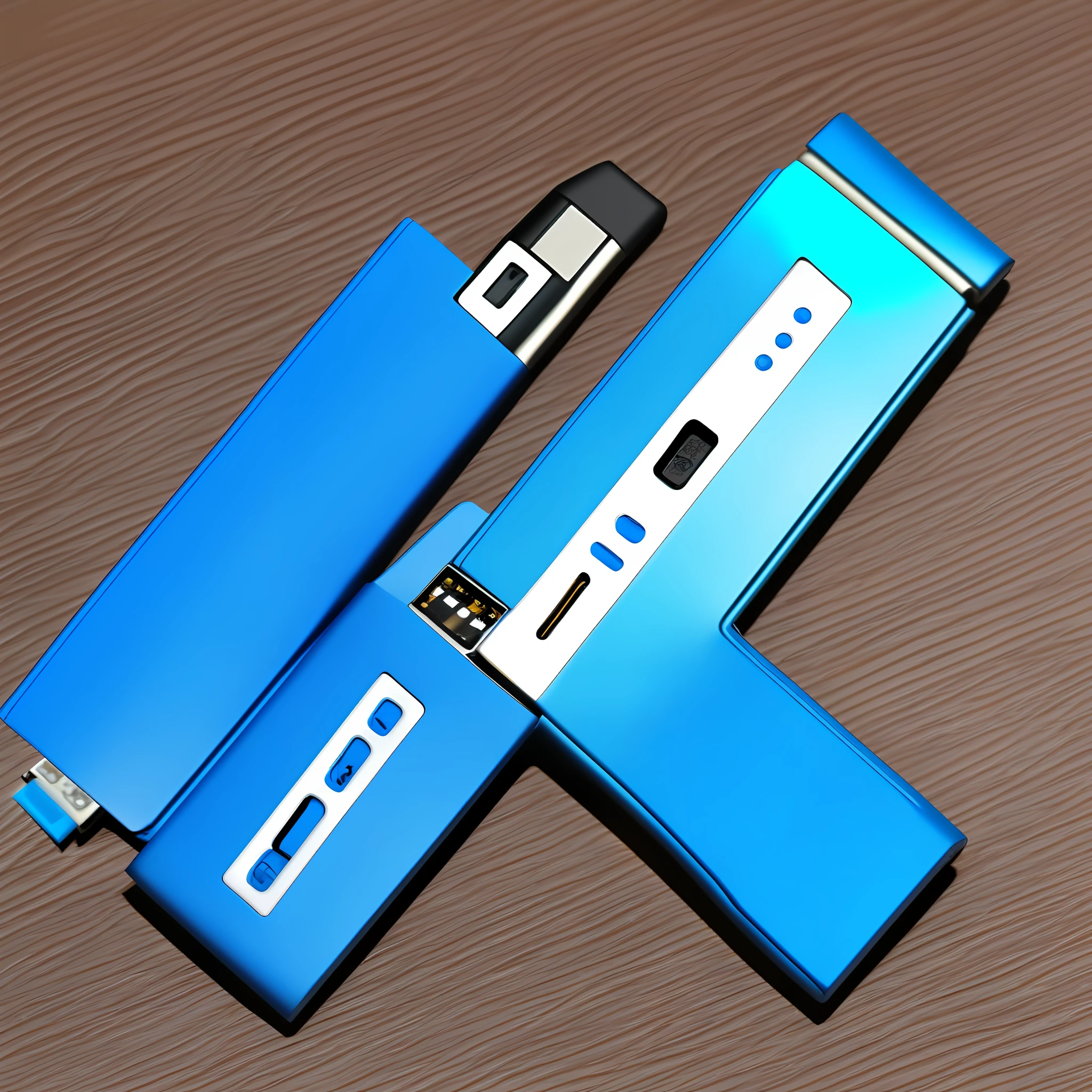 There is only one USB stick on the table,A little decoration on the table,Give this USB stick a close-up,Overall bright style。