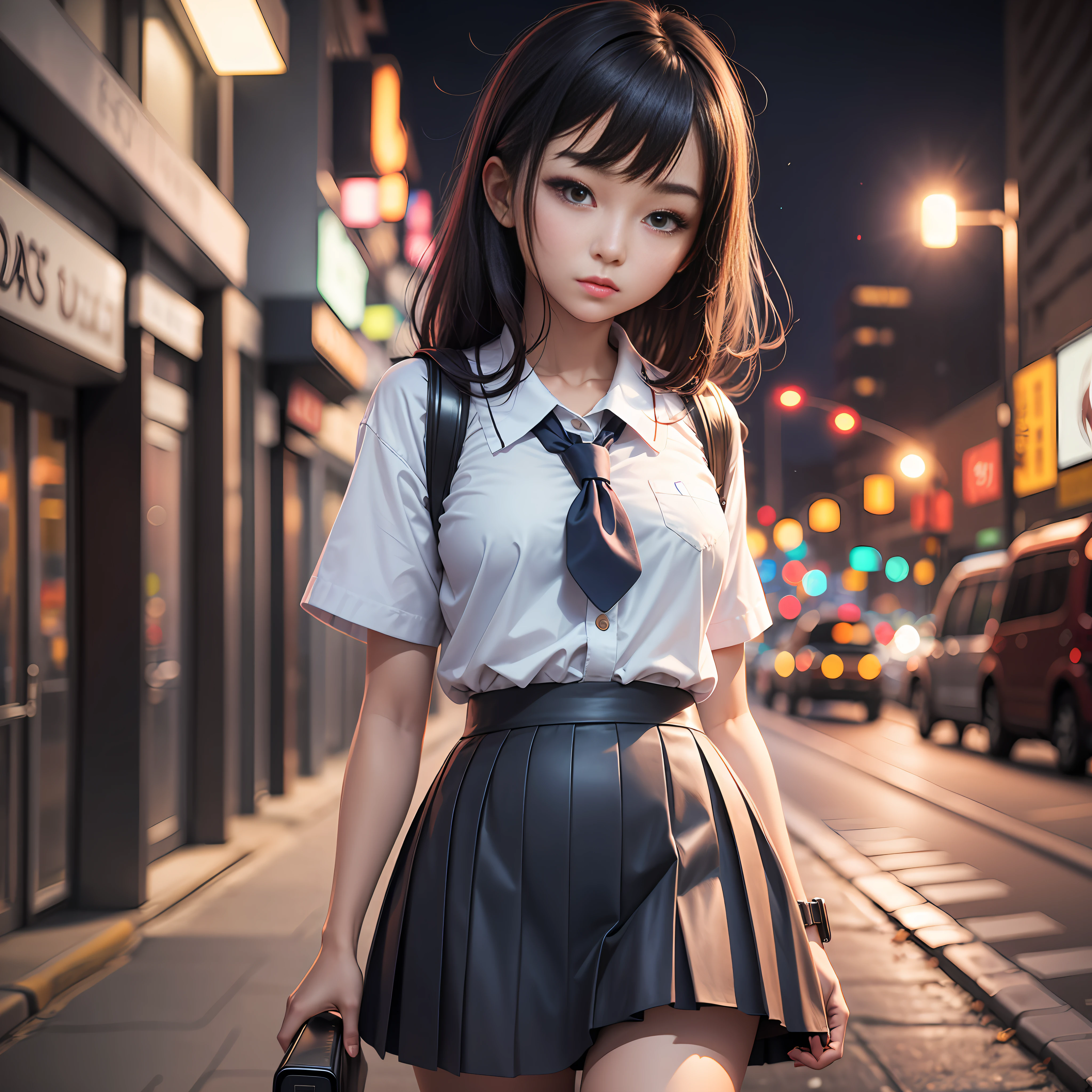 photograph、Natural lighting、photo realism、Cinematic Rendering、raytracing、best-quality、Highest detail、Cinematic、Third Person View、Blur effect、Long Exposure、8K、ultra-hd、Natural lighting、Moody Lighting、Cinema tick writing、detailed backgorund、A girl、sailor clothing、Floral --auto