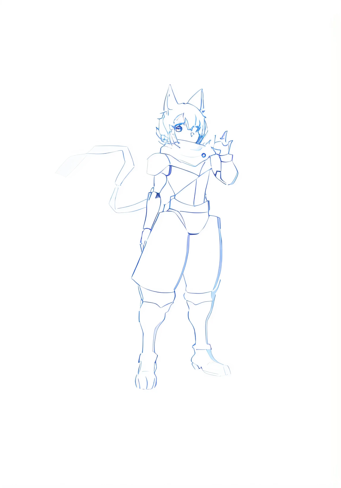 A mechanized woman painting, full body concept, fully robotic!! catgirl, clean anime outlines, full character body, Full body character drawing, full body character concept, detailed full body concept, laser wip, full body portrait of a short!, clear outfit design, anthro cat, full body character, female fursona