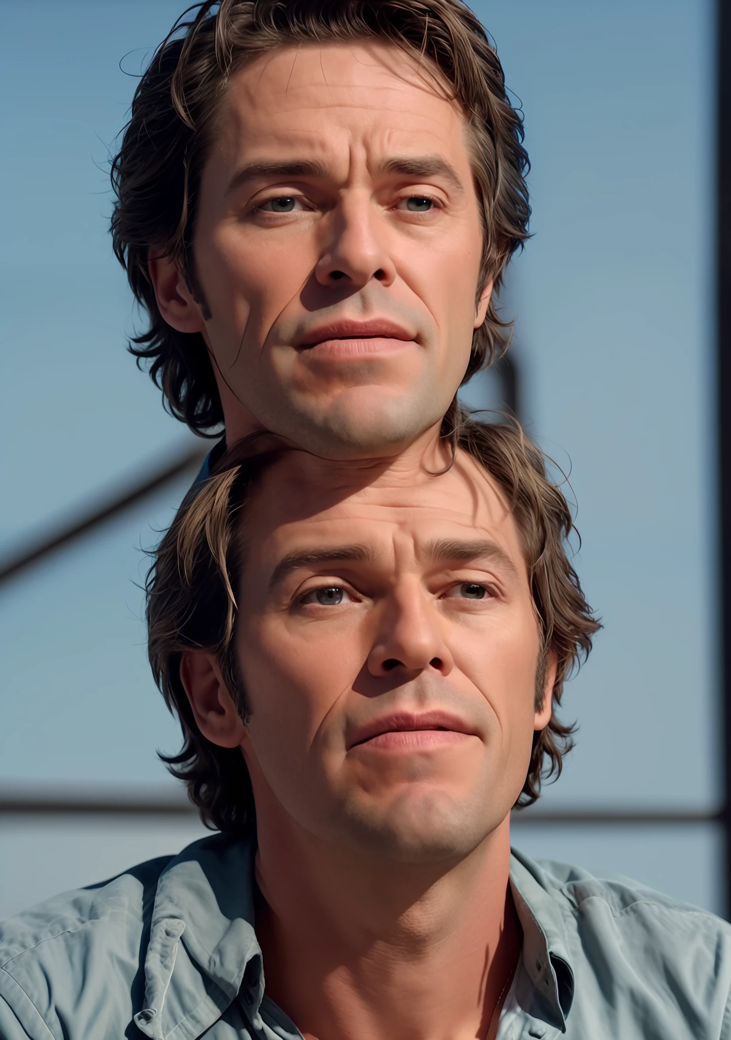 Film actor with testicles on his neck