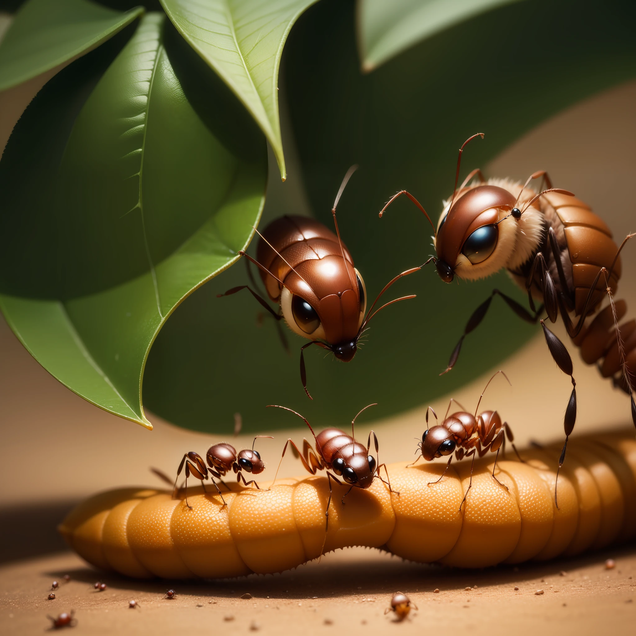 ants fawning over the queen