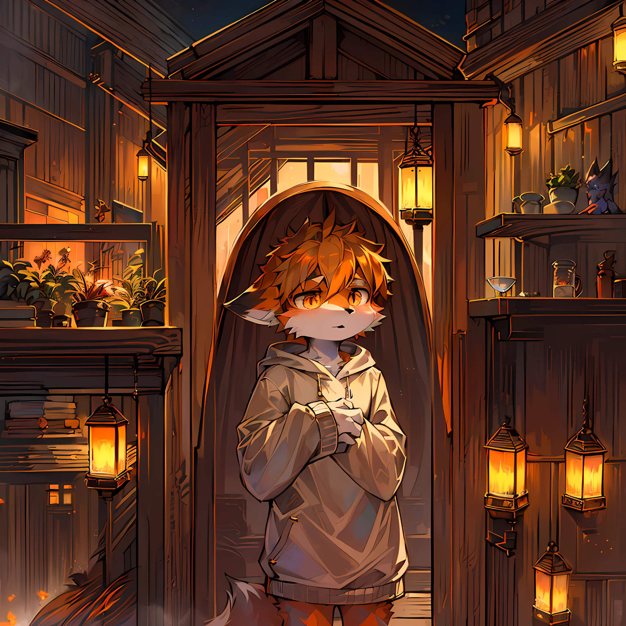 ((solo)), (Anthro furry) (foxes_boy:1.5),(orange color_Fur:1.5) of the captivating scene。 (ray、Dappled light、Glare、Lens flare、The Tyndall effect:1.0)、(Clarity、shiny:1.0)、(best quaity:1.2)、(Ultra-fine:1.0)、(Extremely complex:1.0)、 (Blur the foreground,cinematic light,ray trace:1.1)。