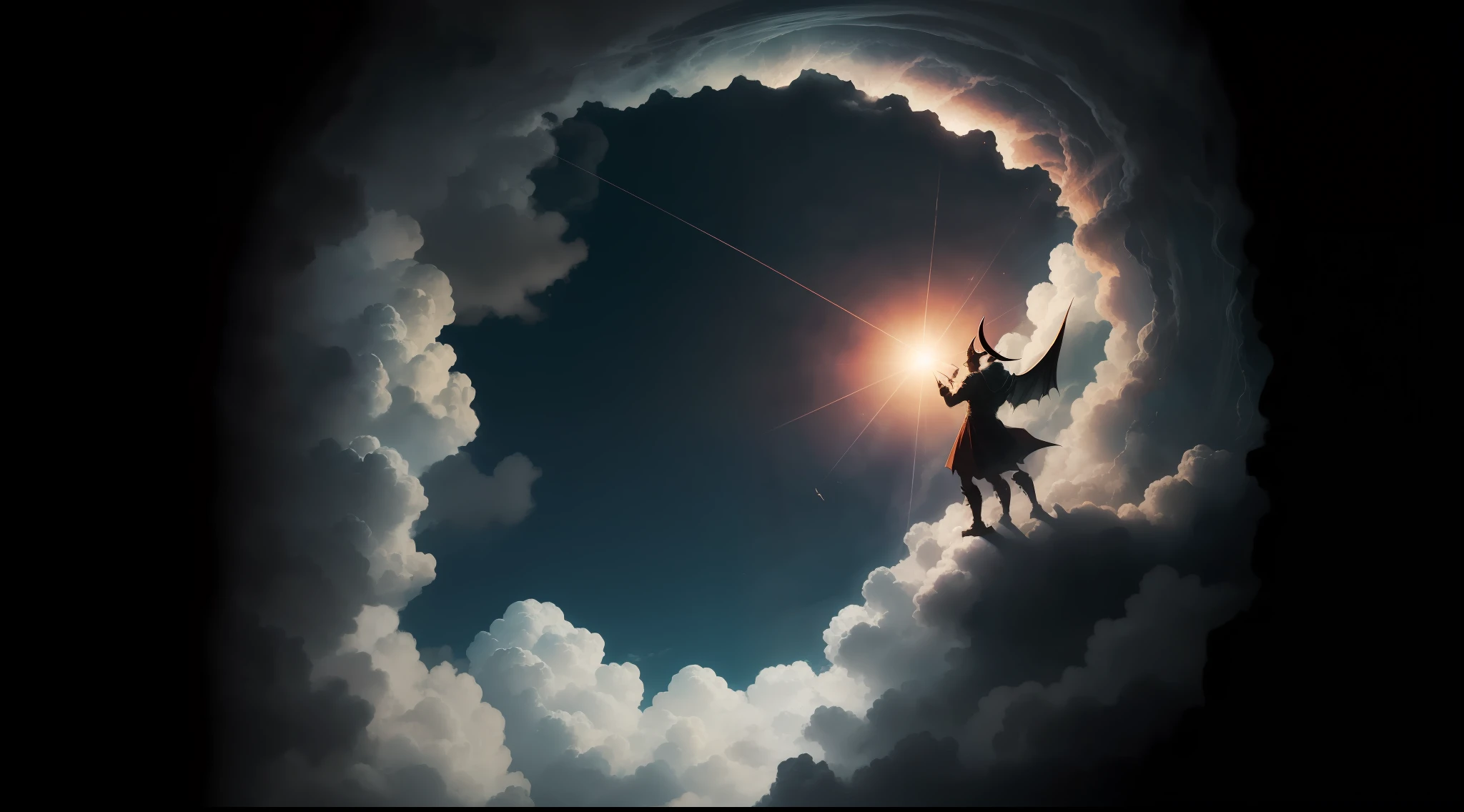 devil on earth pointing to heaven