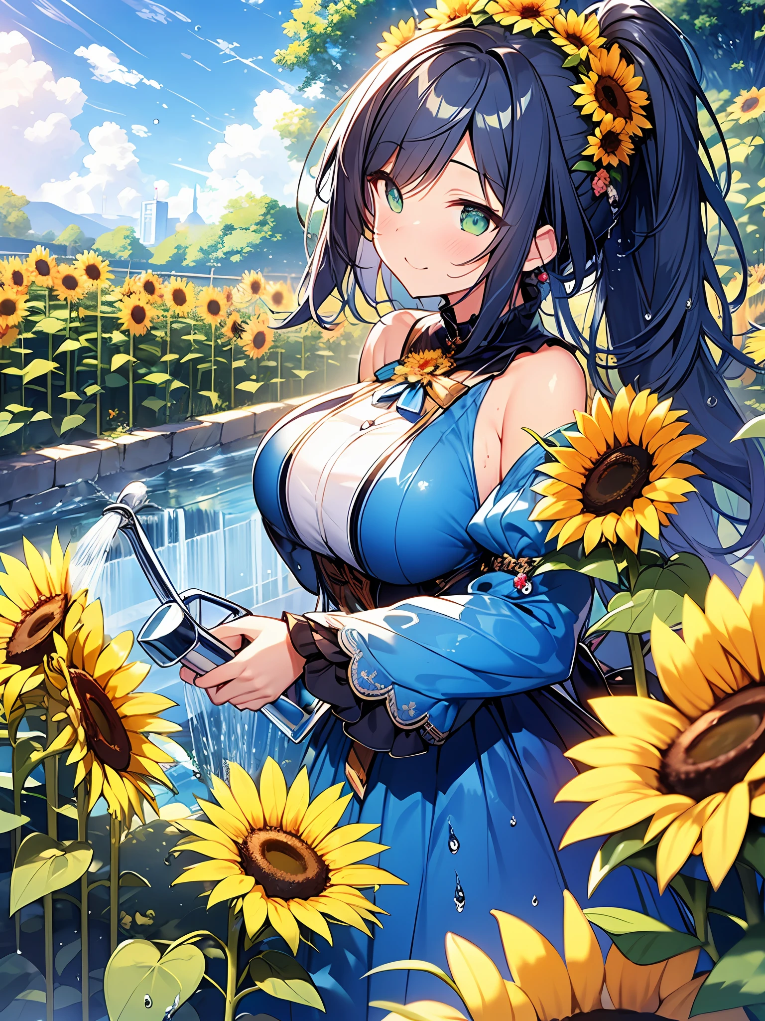 watering can、a shower、Have a shower、Sprinkle with water、