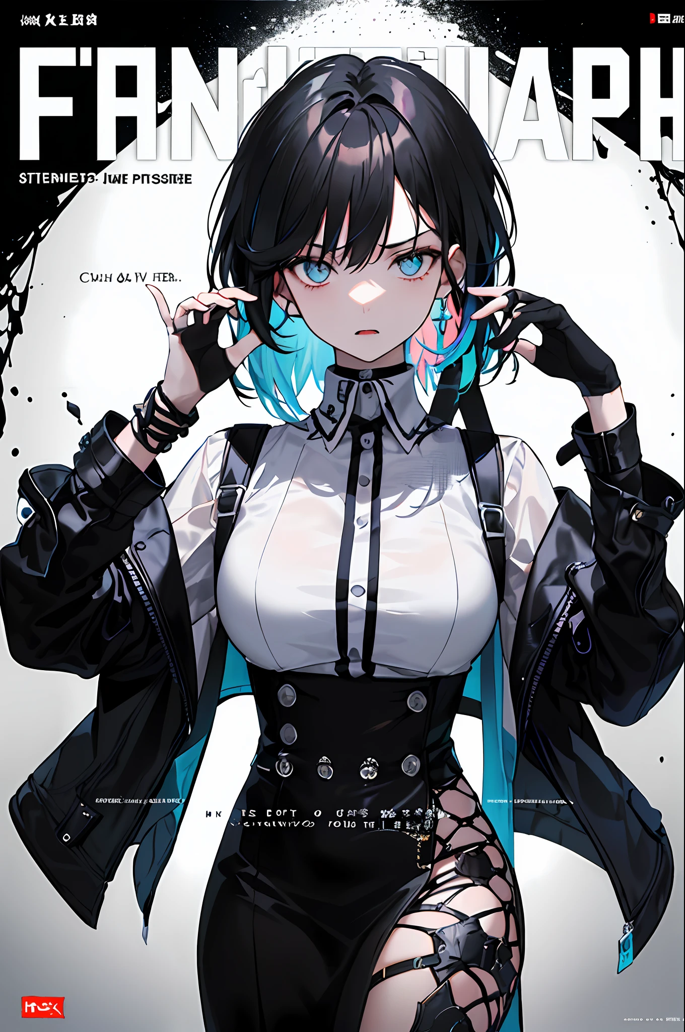 ((((dramatic))), (((gritty))), (((intense))) film poster featuring a young woman as the central character. She stands confidently in the center of the poster, wearing a stylish and edgy outfit, with a determined expression on her face. The background is dark and gritty, with a sense of danger and intensity. The text is bold and attention-grabbing, with a catchy tagline that adds to the overall feeling of drama and excitement. The color palette is mainly dark with splashes of vibrant colors, giving the poster a dynamic and visually striking appearance,tachi-e
(magazine:1.3), (cover-style:1.3), fashionable, woman, vibrant, outfit, posing, front, colorful, dynamic, background, elements, confident, expression, holding, statement, accessory, majestic, coiled, around, touch, scene, text, cover, bold, attention-grabbing, title, stylish, font, catchy, headline, larger, striking, modern, trendy, focus, fashion,
