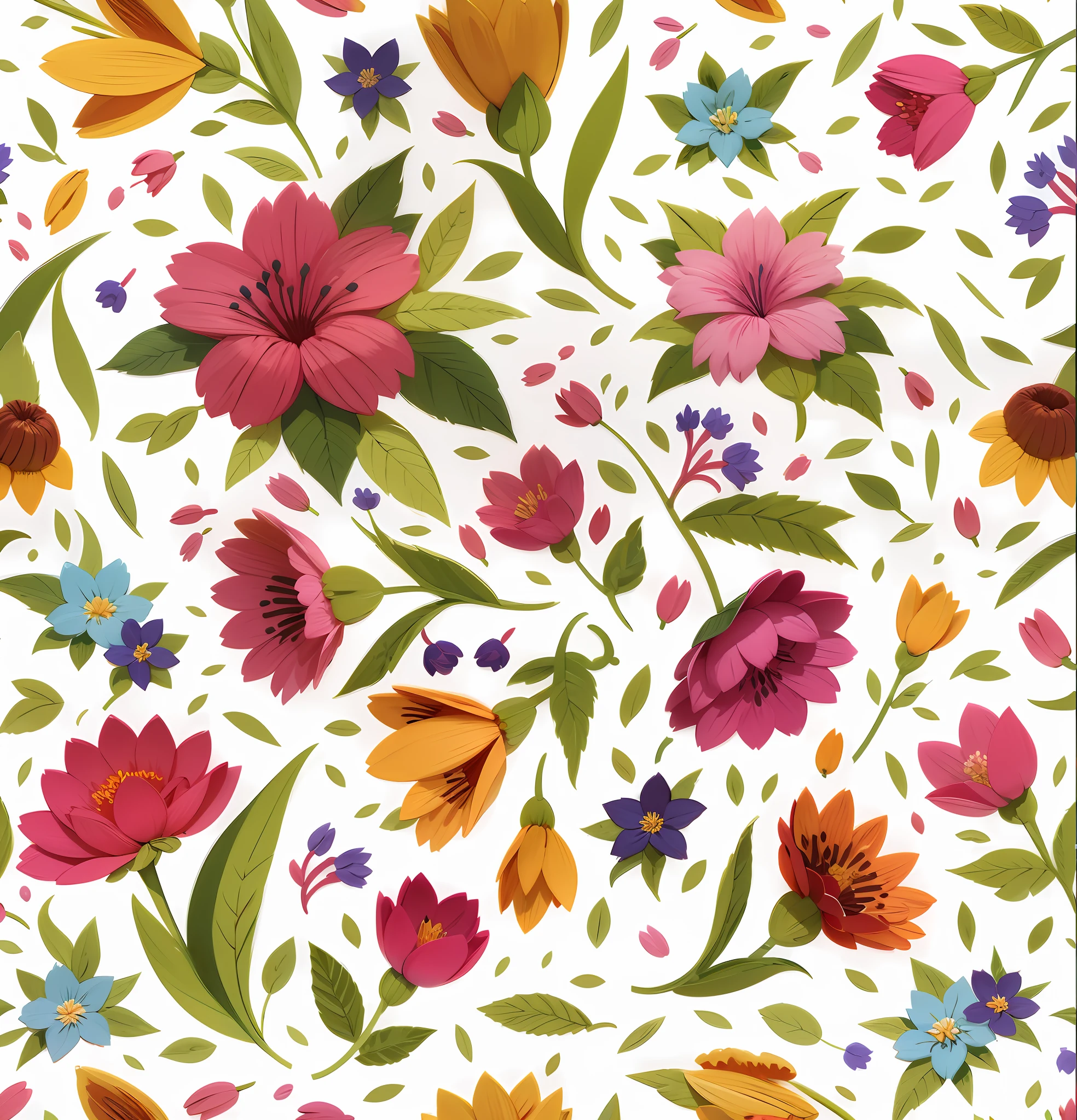 Embroidery many flowers