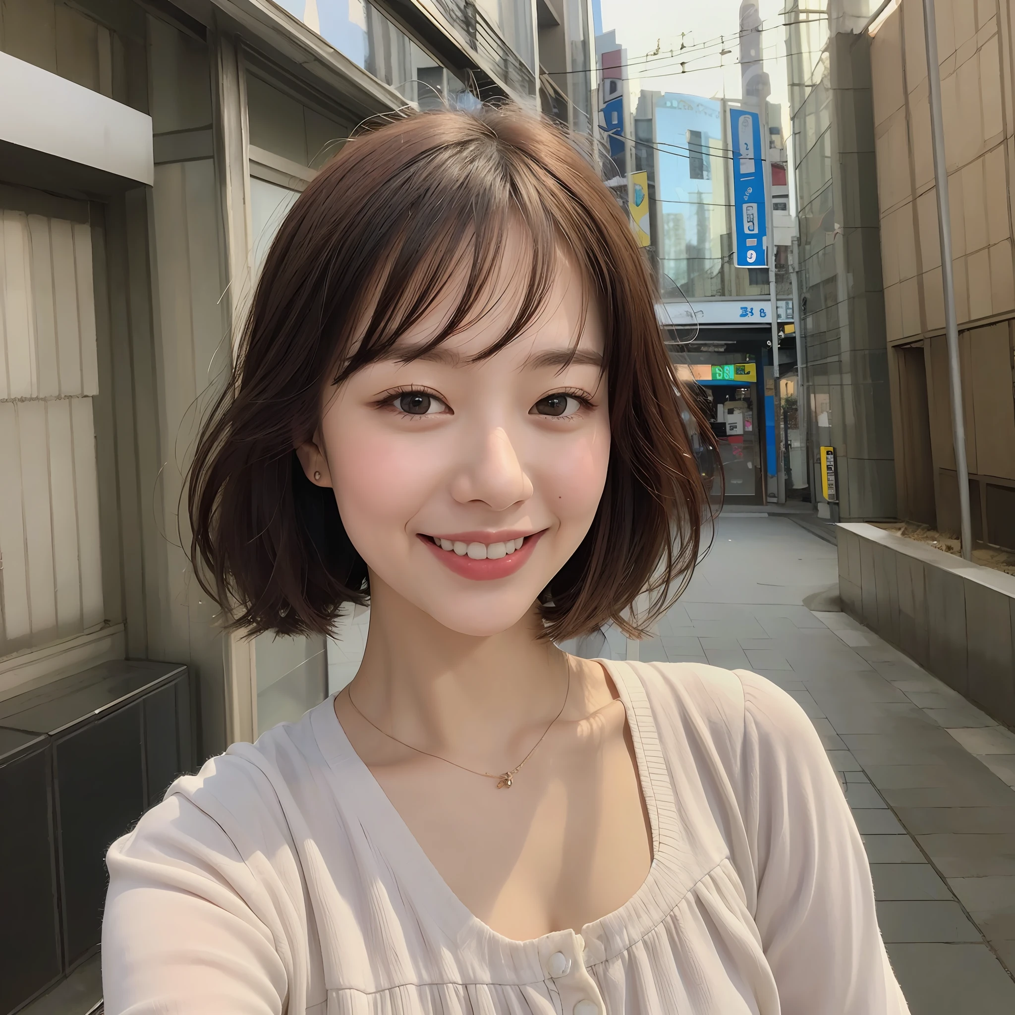 Short Bob Selfie iPhone Japan Real 25 Years Old Smile B85 W60 H82 --auto --s2