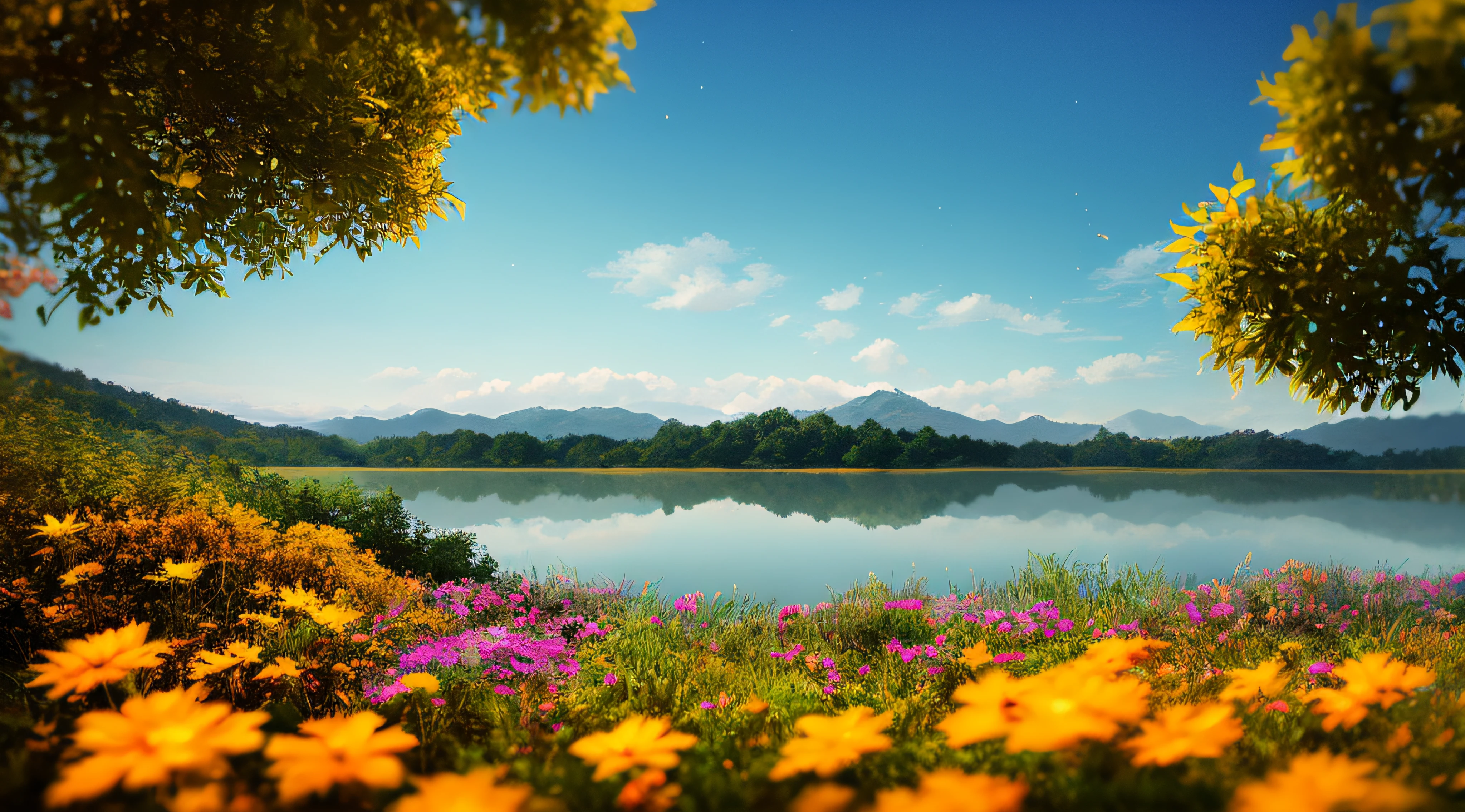 masterpiece, best quality, high quality,extremely detailed CG unity 8k wallpaper, A tranquil and peaceful scene, featuring a serene lake nestled among rolling hills and surrounded by a verdant forest, with a misty morning fog that adds an air of mystery and enchantment, artstation, digital art, intricate, trending, muted colors, artstation, digital illustration, intricate, trending, pastel colors, oil paiting, award winning photography, Bokeh, Depth of Field, HDR, bloom, Chromatic Aberration ,Photorealistic,extremely detailed, trending on artstation, trending on CGsociety, Intricate, High Detail, dramatic, art by midjourney