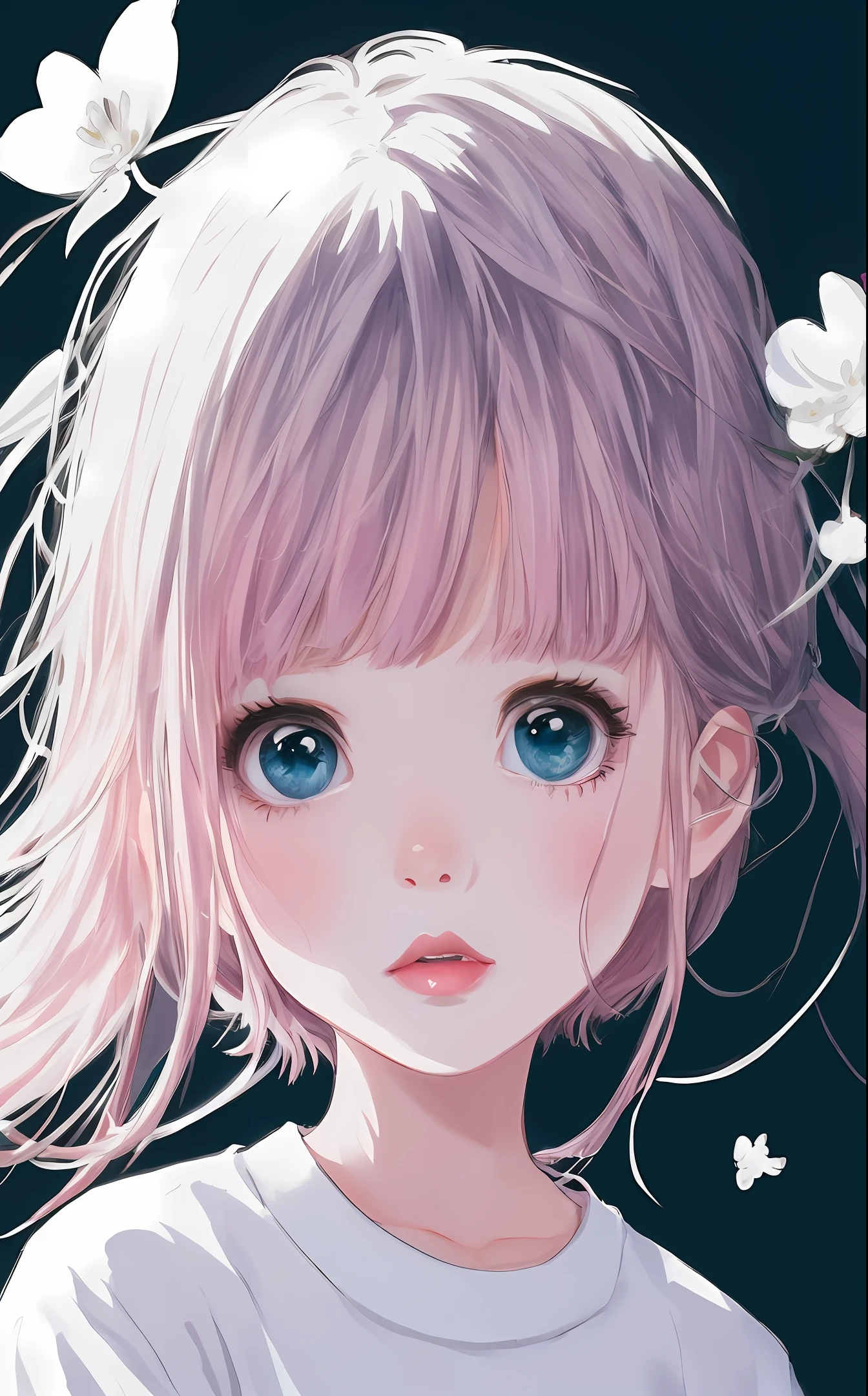 a cute ,pink lips,wearing a bright white shirt,in the style of soft color palette
aurorapunk,an anime illustration of her
face,animated gifs,hand-drawn
animation,charming sketches,smooth and
shiny,hazy romanticism,superflat style,white
background--ar 1:1--niji 5--style expressive --s 50