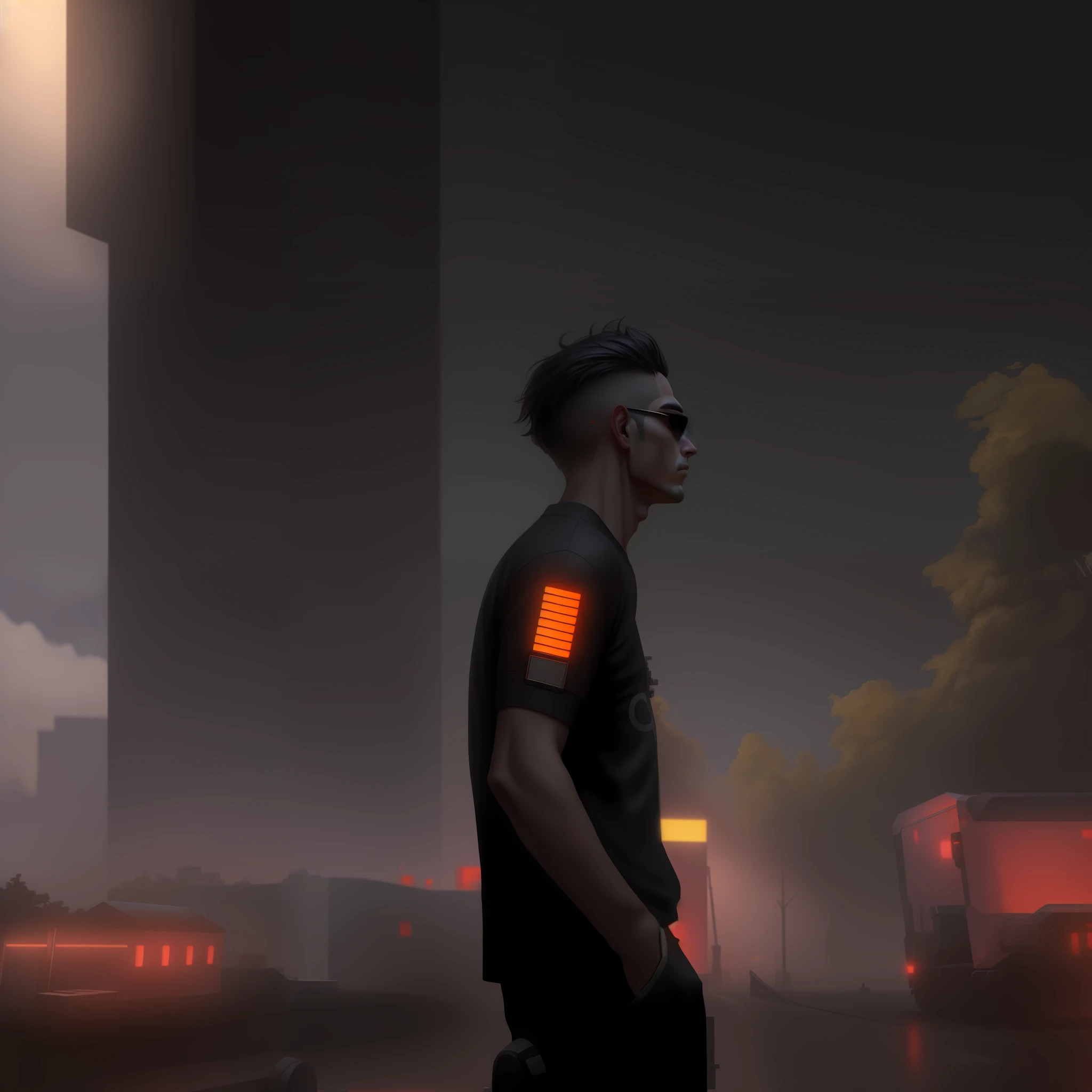 Change background cyberpunk handsome boy ultra realistic