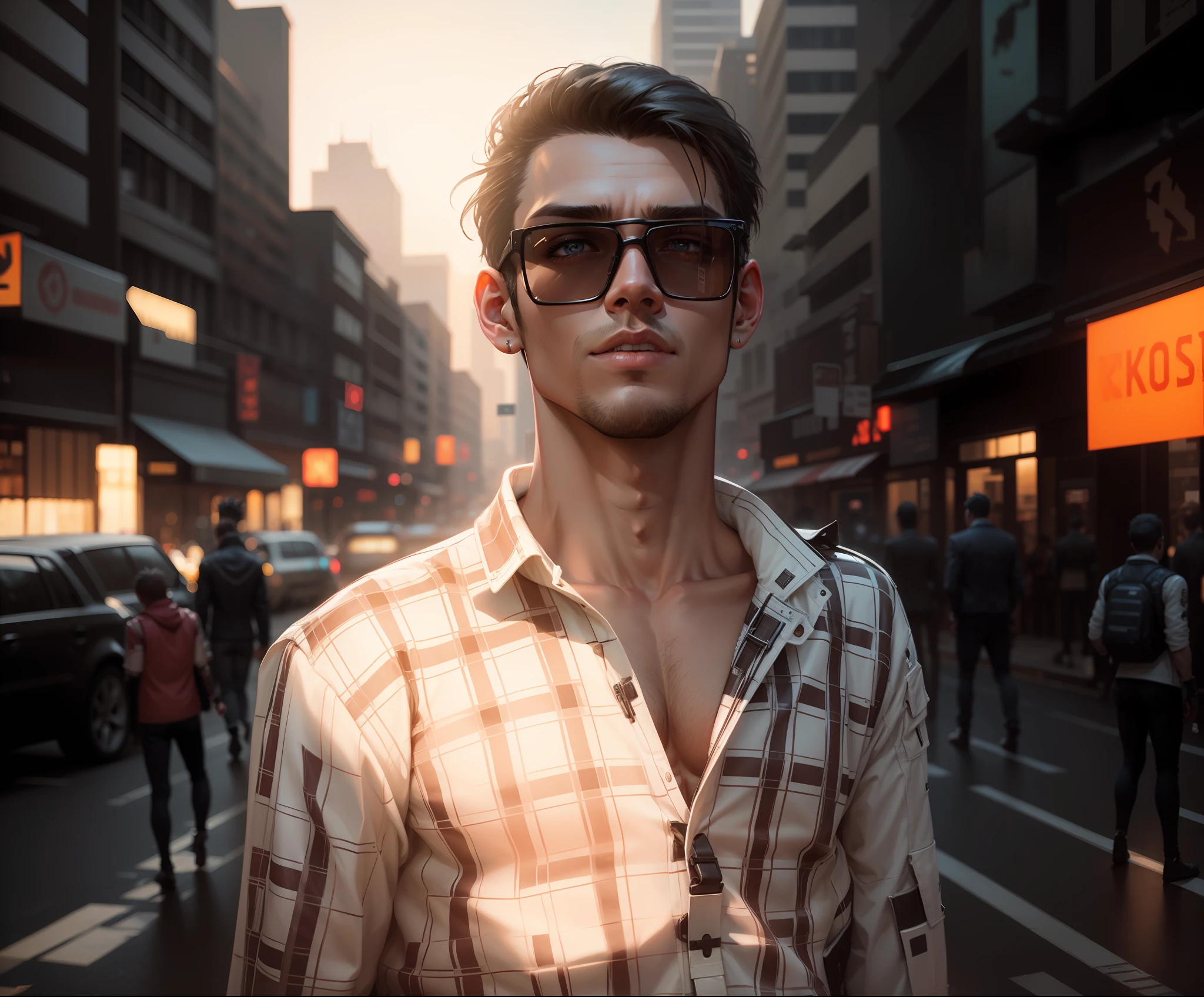 Change background cyberpunk handsome boy, realistic face, 8k, anime