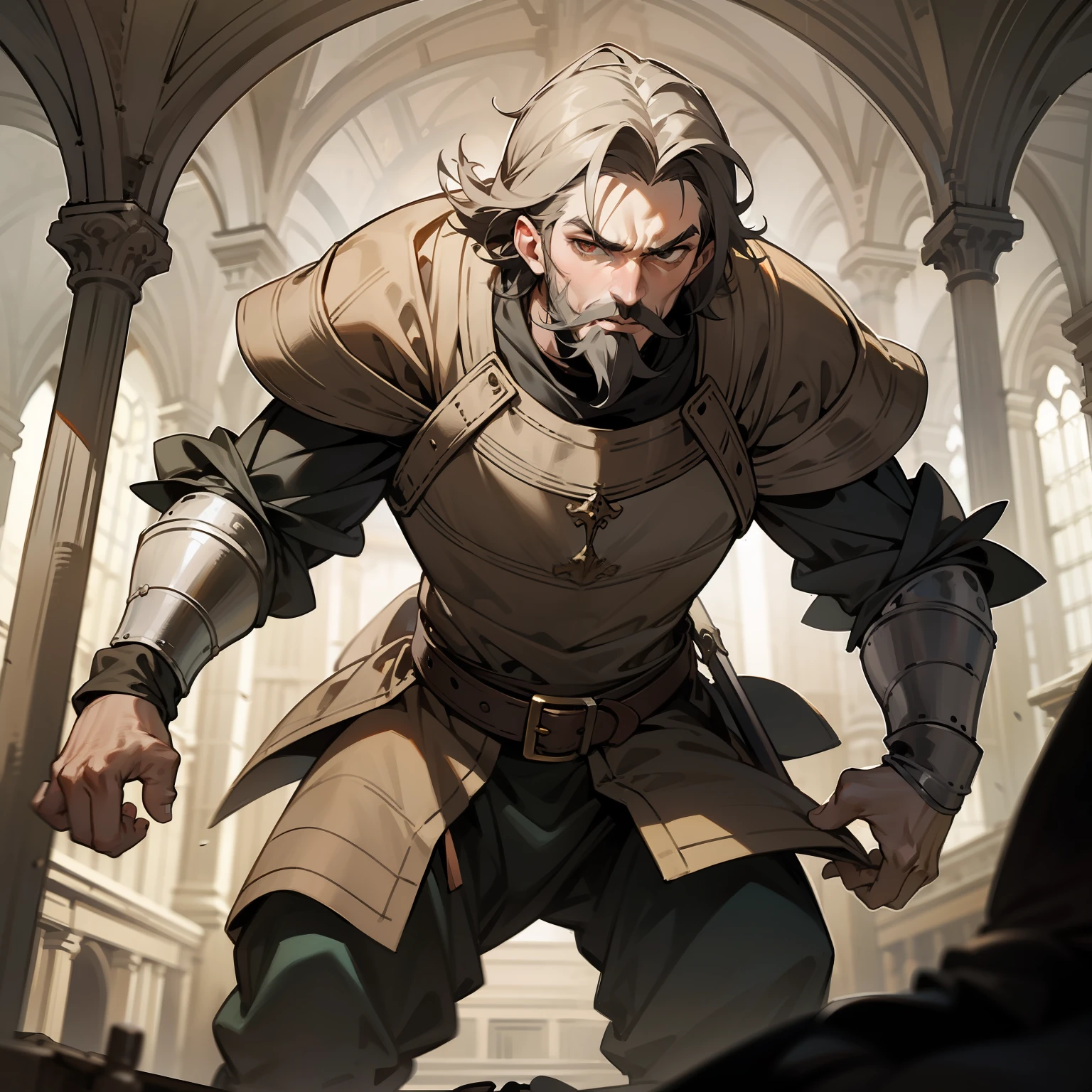 medieval Europe, 1 man, fight