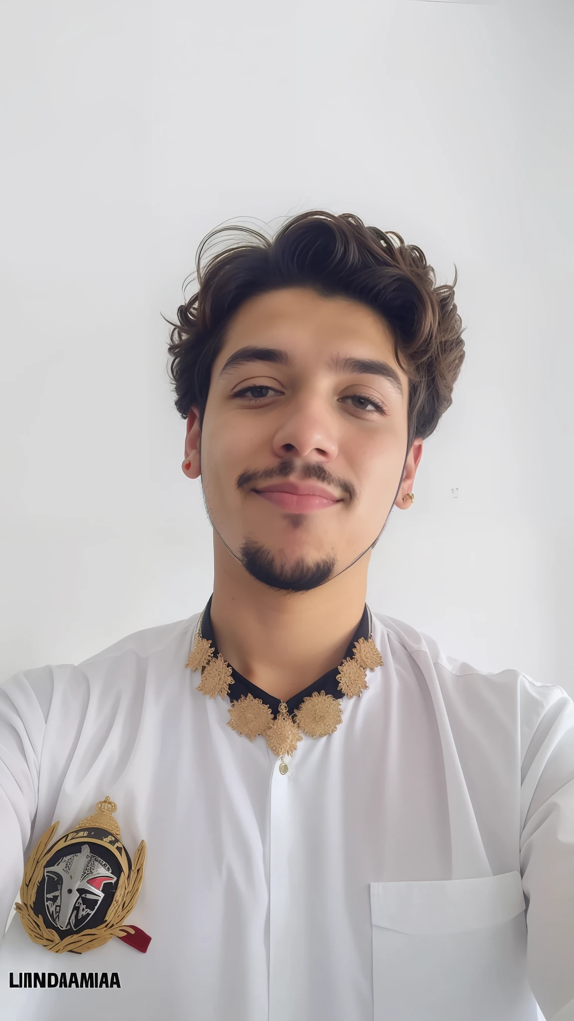 Rapaz de armadura linda tirando selfie