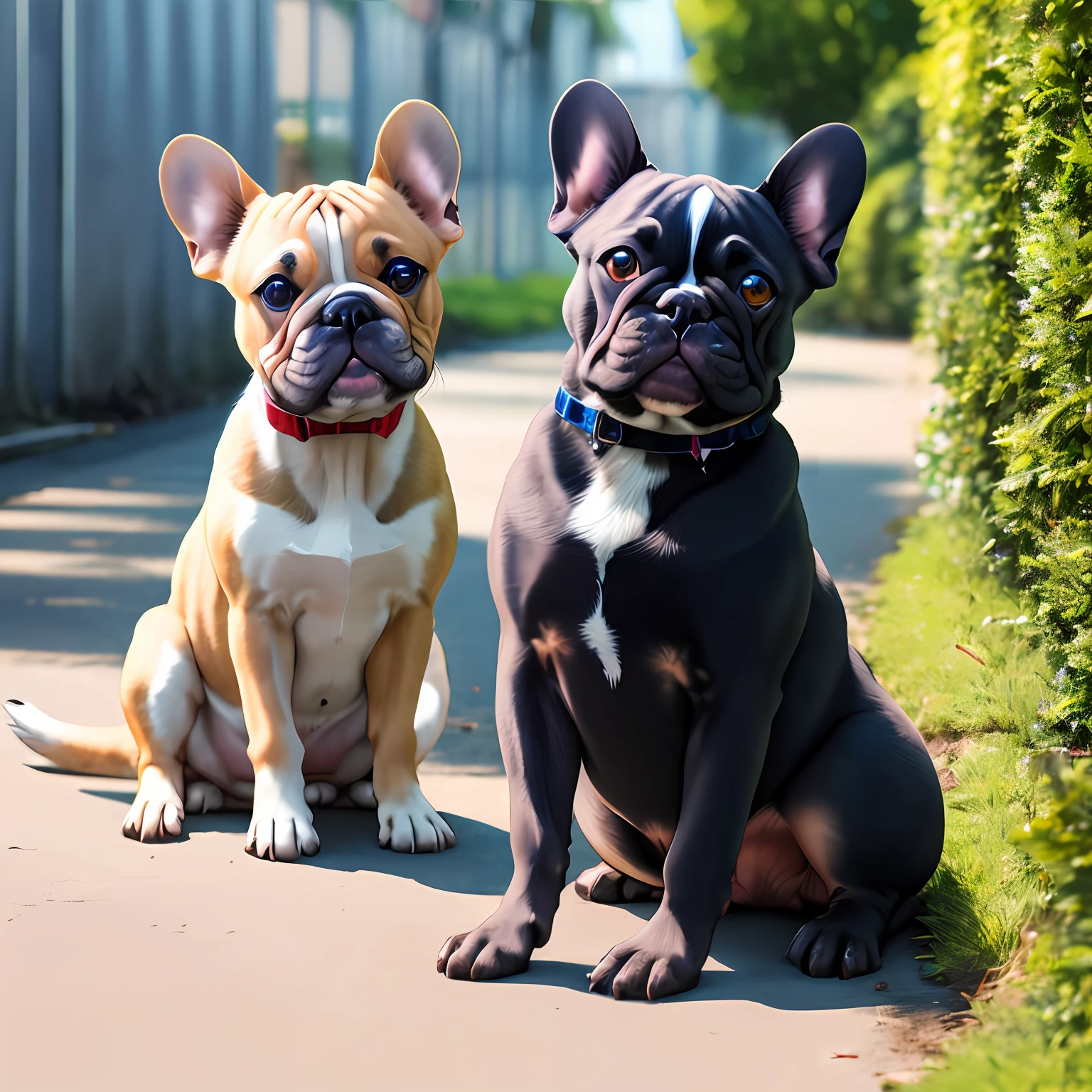 French Bulldog、kawaii、Sitting、Background bokeh、SLR、real、32k、