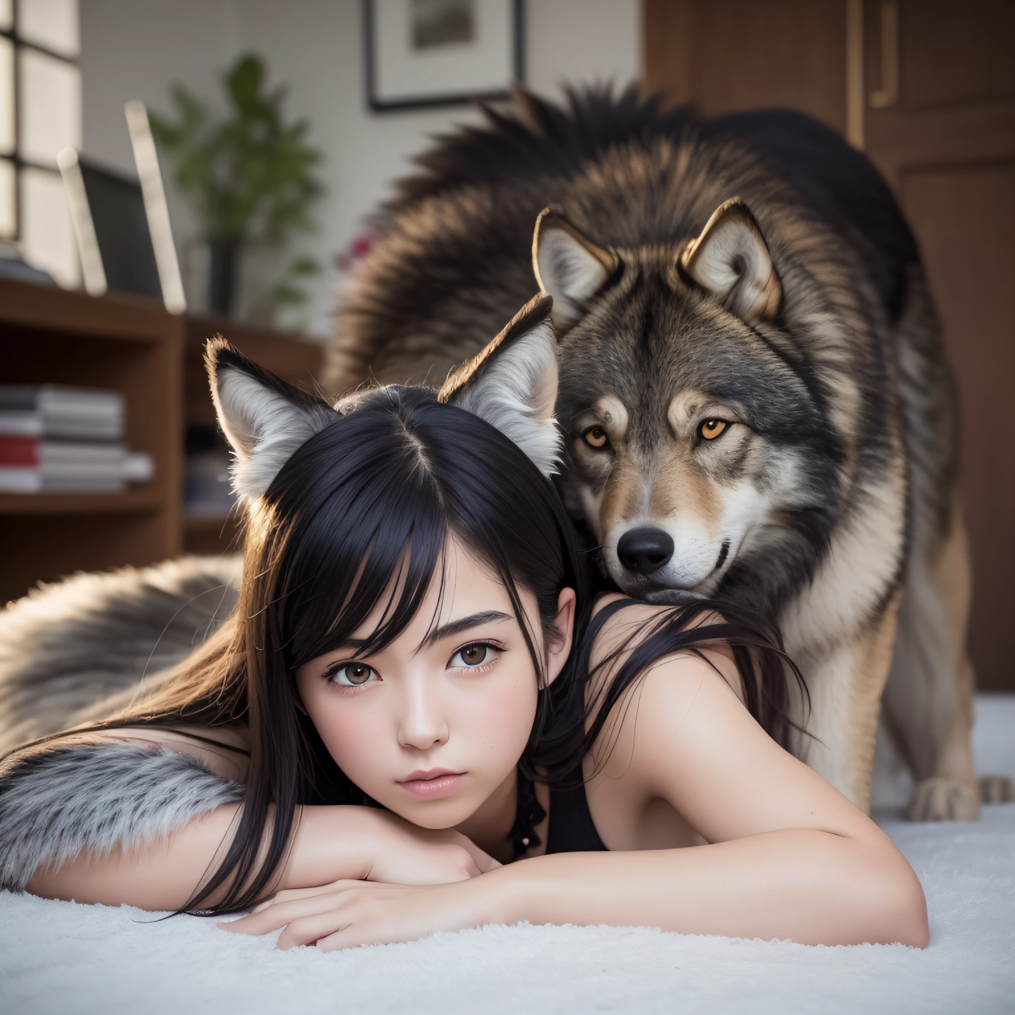 high school girls、Panchira、Quality、polish、Ultra-fine、RAW Photography、Wolf Cut --auto