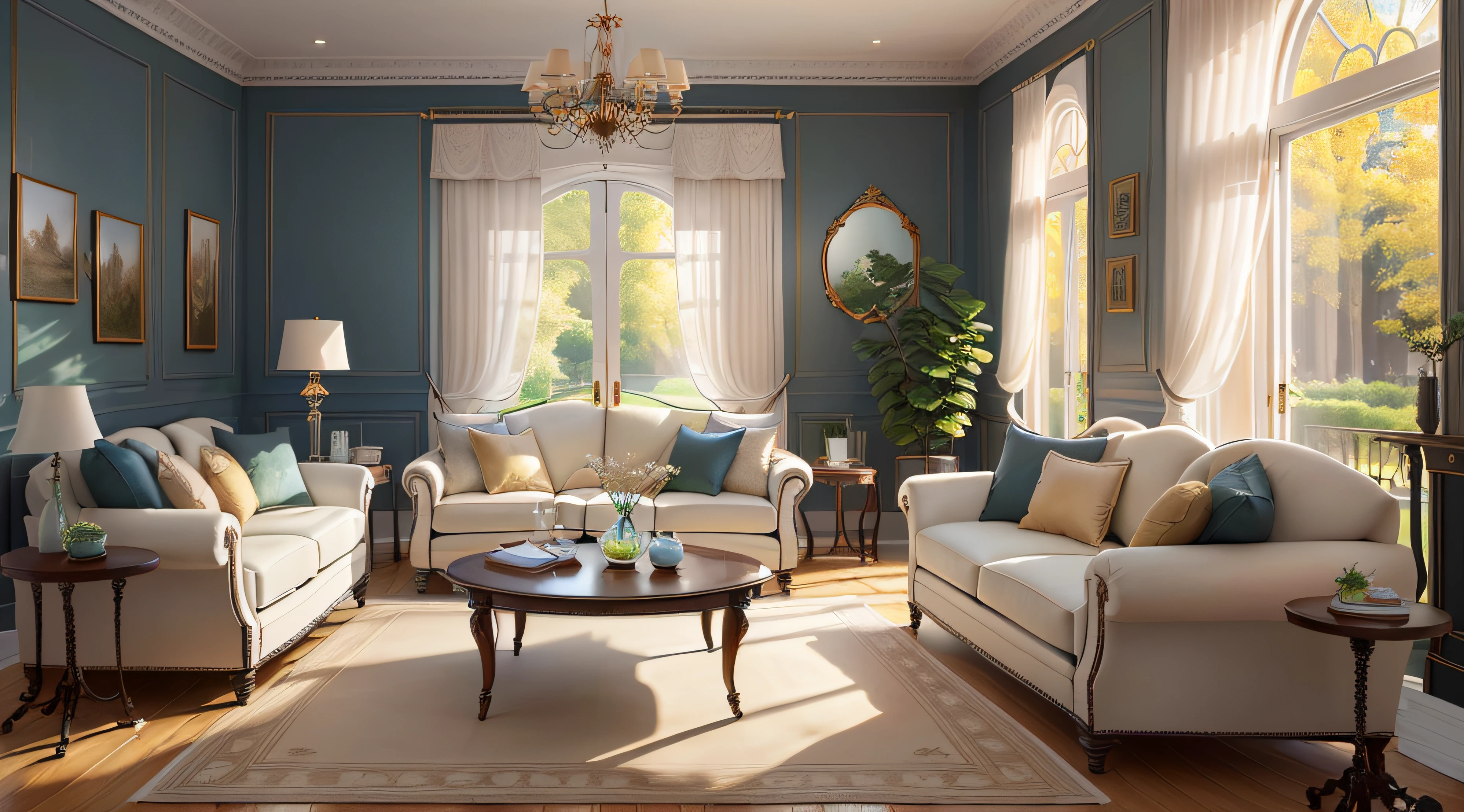 European-style living room, interior decoration details, decoration design drawing
