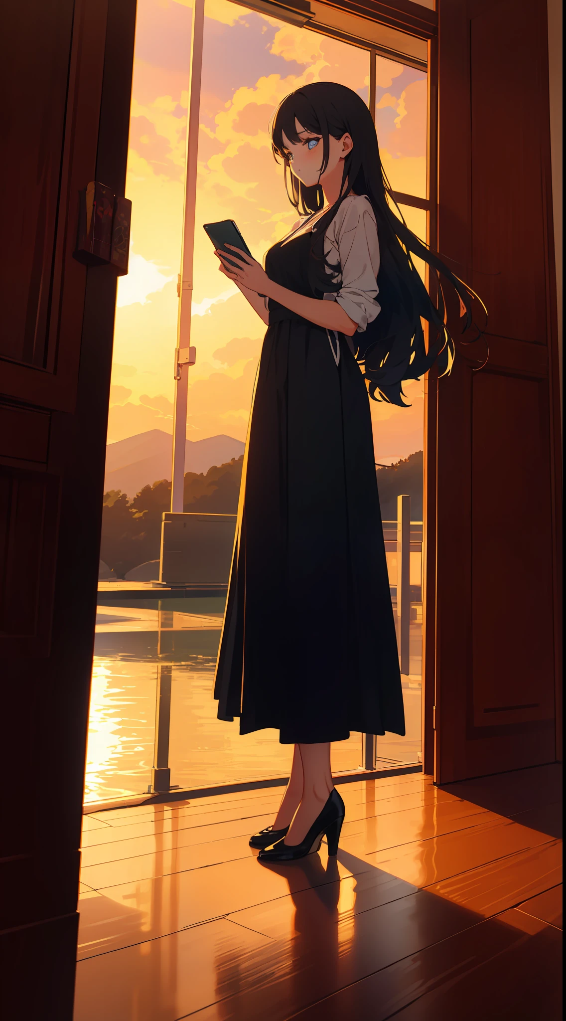 1 girl, serene expression, mesmerizing eyes, straight long hair, flowing dress, poised posture, porcelain skin, subtle blush, crystal pendant
BREAK
golden hour, (rim lighting):1.2, warm tones, sun flare, soft shadows, vibrant colors, painterly effect, dreamy atmosphere
BREAK
scenic lake, distant mountains, willow tree, calm water, reflection, sunlit clouds, peaceful ambiance, idyllic sunset, ultra detailed, official art, unity 8k wallpaper
, zentangle, mandala