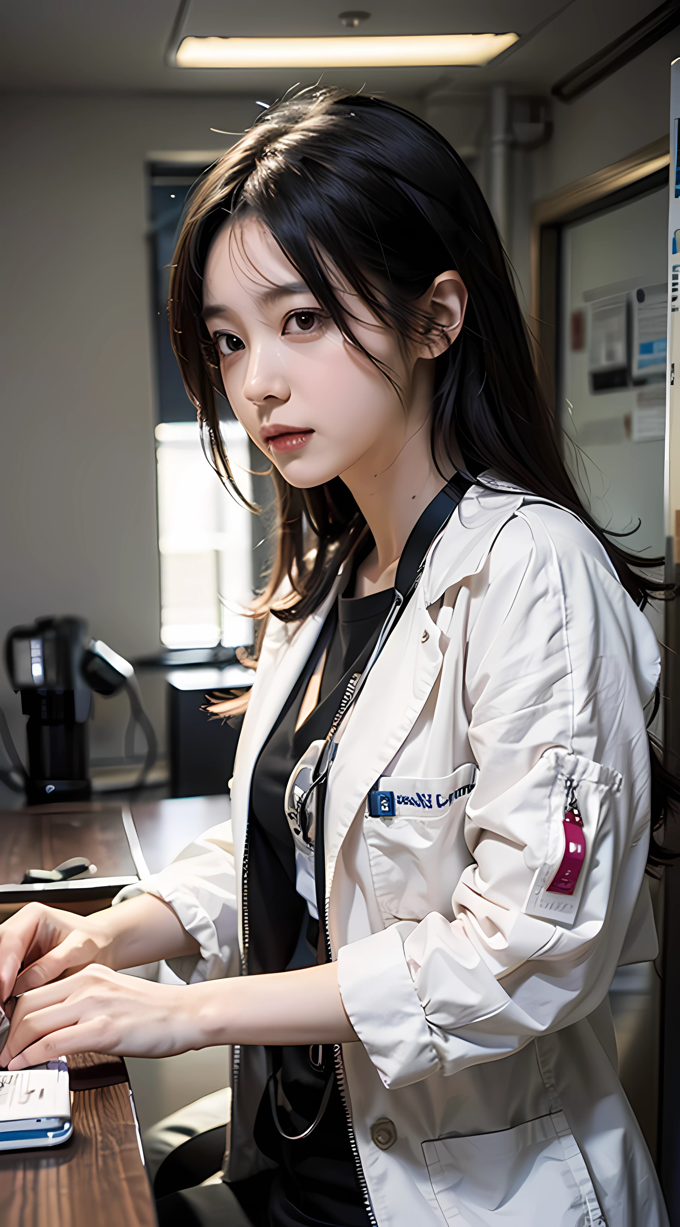anime character in a hospital room with a nurse and other medical personnel, artwork in the style of guweiz, doctor, Anime art wallpaper 8 K, smooth anime cg art, anime boy, anime figure, 4k anime wallpaper, today's featured anime still, anime art wallpaper 4k, Realistic anime 3 D style, Anime art wallpaper 4 K, anime picture