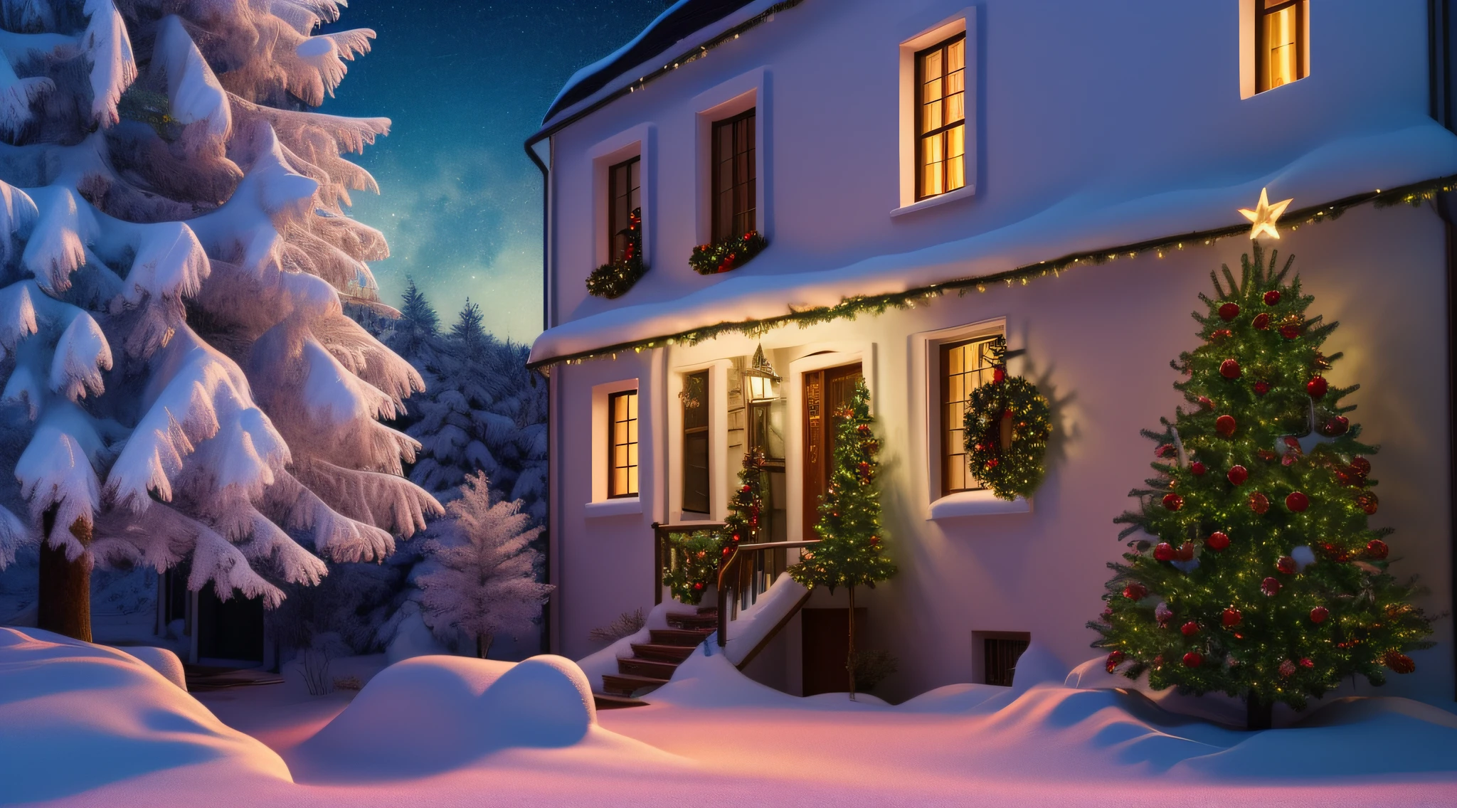 Christmas evening, light colors, 8K, high quality