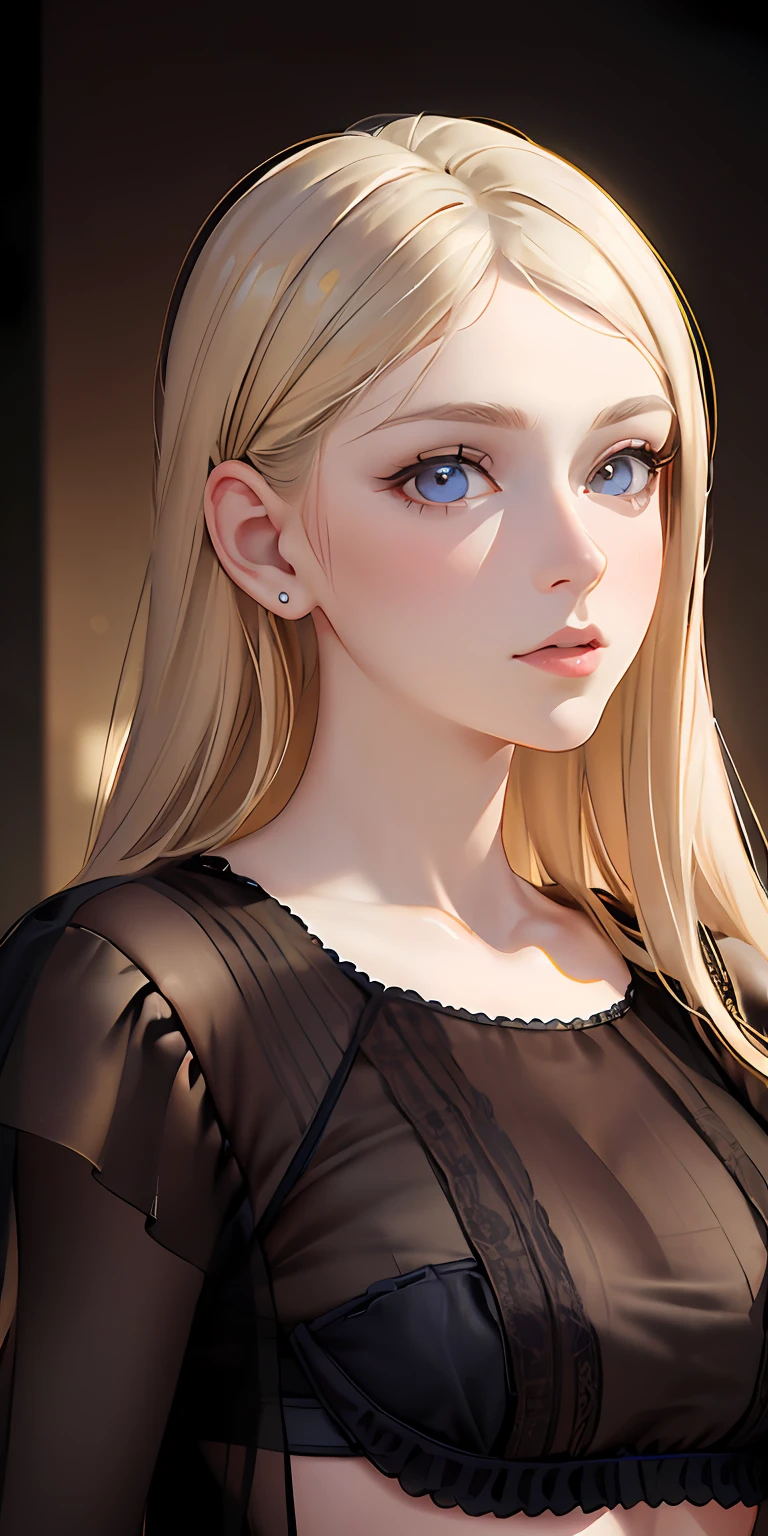 (hyper-realistic), (an illustration), (with high resolution), (8K), (highly detail), (the best illustration), (Beautiful detailed eyes), (best qality), (ultra- detailed), (A Masterpiece), (wallpaper), (detailed  face), solo, a 1girl, White wavy hair, Japan people, Iris black eyes, long legs, (Black stockings), (without panties)