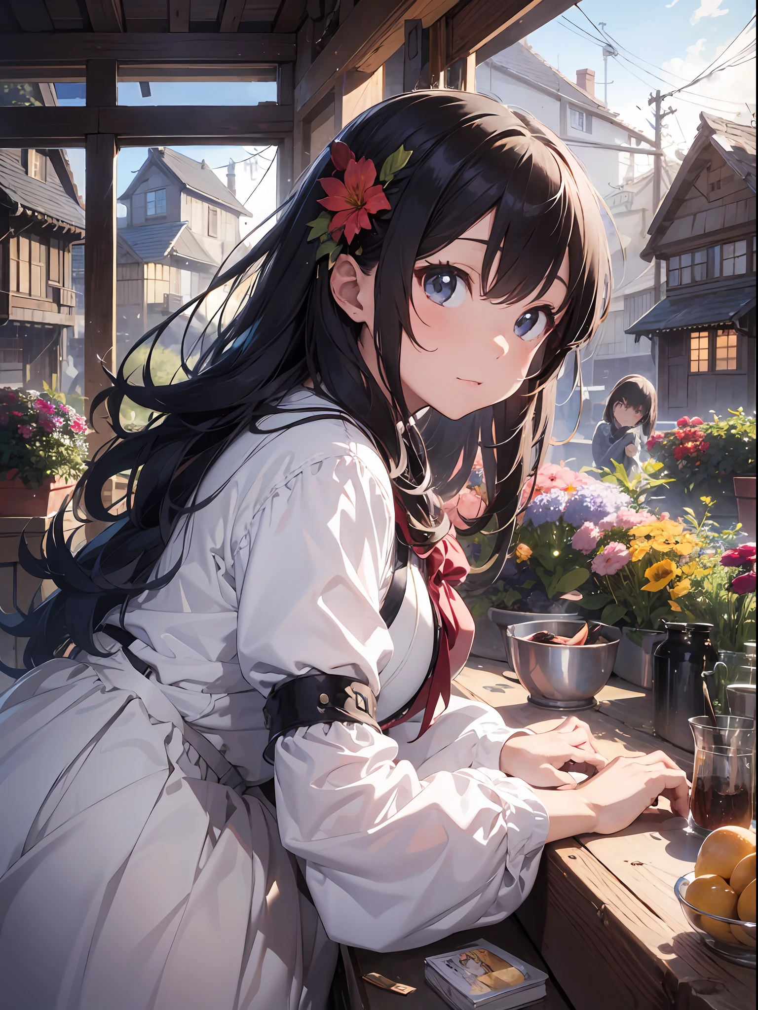 (Master Masterpiece、maximum quality、highest、offical arts、Beautifully Aesthetic:1.2)、(Master Masterpiece、maximum quality、maximum quality、offical arts、Beautifully Aesthetic:1.2)、(Master Masterpiece、maximum quality、maximum quality、offical arts、Beautifully Aesthetic:1.2)、(a 1girl:1.3)、highly detail、(Fractal Art:1.3)、colorfull、Supreme Details、「Girl Wizard from Another World」This painting titled、It depicts a girl manipulating magic in an exclusive castle garden。 A beautiful otherworldly castle spreads out in the background、The garden there is、It creates an atmosphere as if it has opened a door to another world..。 At the center of this scene is、Japan elementary school girls standing in elementary school uniforms。Her face is innocent and、It has an expression that makes you want something strongly。In her hand is a luxurious wand.、From that wand is emitting mighty magical powers。Its energy is very powerful、A beam of light makes a large trajectory in the sky。The eyes are developed, realistic and detailed.。The brilliance of the pupil impresses with the strength of the life force。Beautiful fingertips、Shaped like a pianist, and even the nails are reproduced in detail.々Fascinates。 The charm of this painting is、The powerfulness of the girl and the beauty of the garden、Y、It skillfully captures the atmosphere of another world.。Y、The girl's facial expressions and movements are very realistic.、It has the power to draw the viewer into the moment。 In addition、the light and shadow production is also stunning。The beam of light emitted by the cane is、Illuminate the gardens and castle、pure、Creates a sense of distance from the visible light source to the girl.。Quality produces realistic images、It can convey visual beauty and story appeal at the same time。 This is、Not only visually appealing works、It is a work that further enriches the visual experience by drawing a story.。We think about the theme to the fullest。 The reason is、With its high degree of perfection and、The efforts and passion of a
