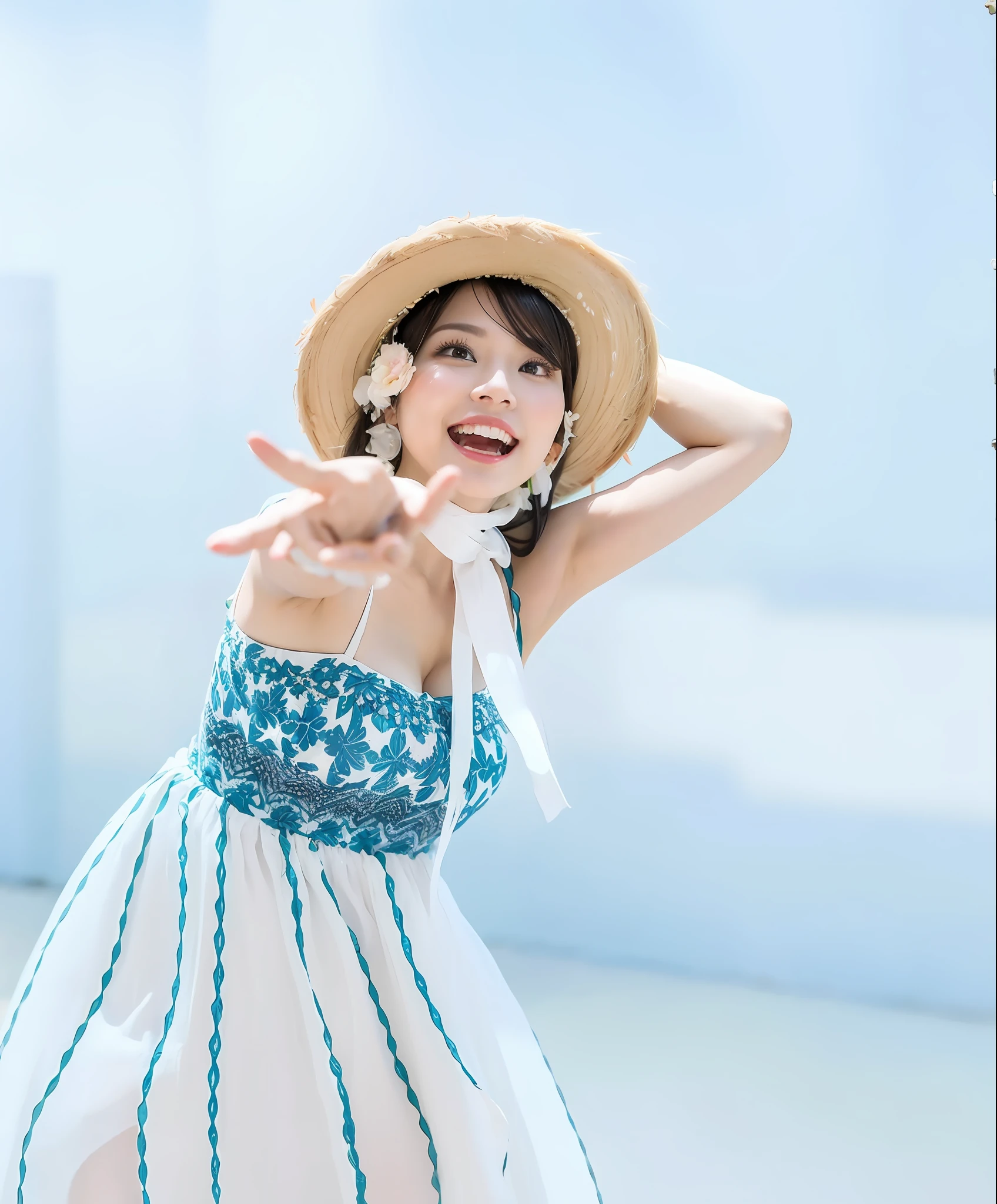 Flowers all over the wall, (best light: 1.2, cute Chinese girl: 1.2, [white dress: 1.3], full body, beautiful dance moves, wearing pink long-haired mink bandeau dress, multicolored flower wall, poster level, flowers on the wall are not crowded, elegant and colorful: 1.1, bright and moving: 1.1, [ultra-detailed: 1.2 + dynamic pose + delicate: 1.2],), big breasts, pursed lips, The sides are five-colored flowers, the wall is pink hydrangeas, roses, colorful chrysanthemums, and the background wall is a wall of flowers dominated by pink