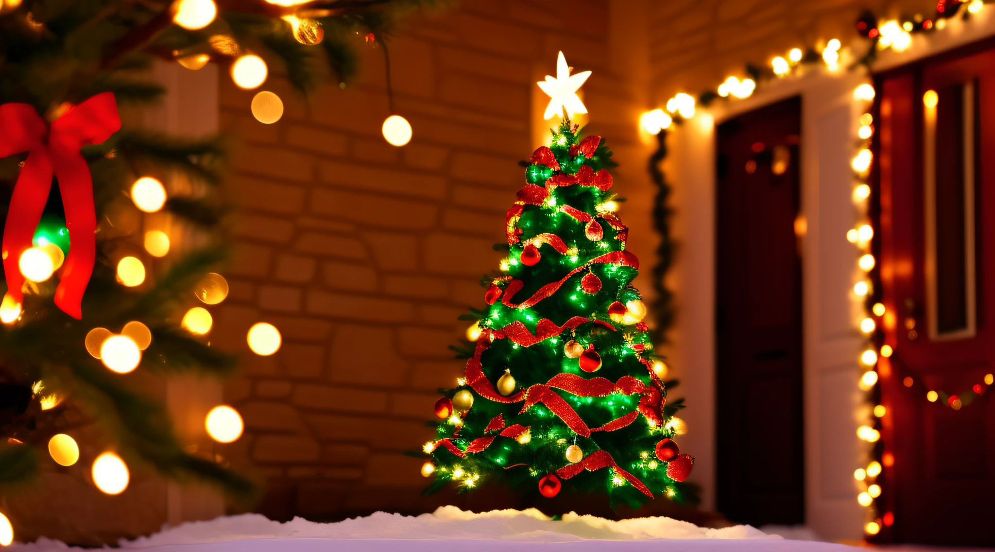Christmas decoration outside home