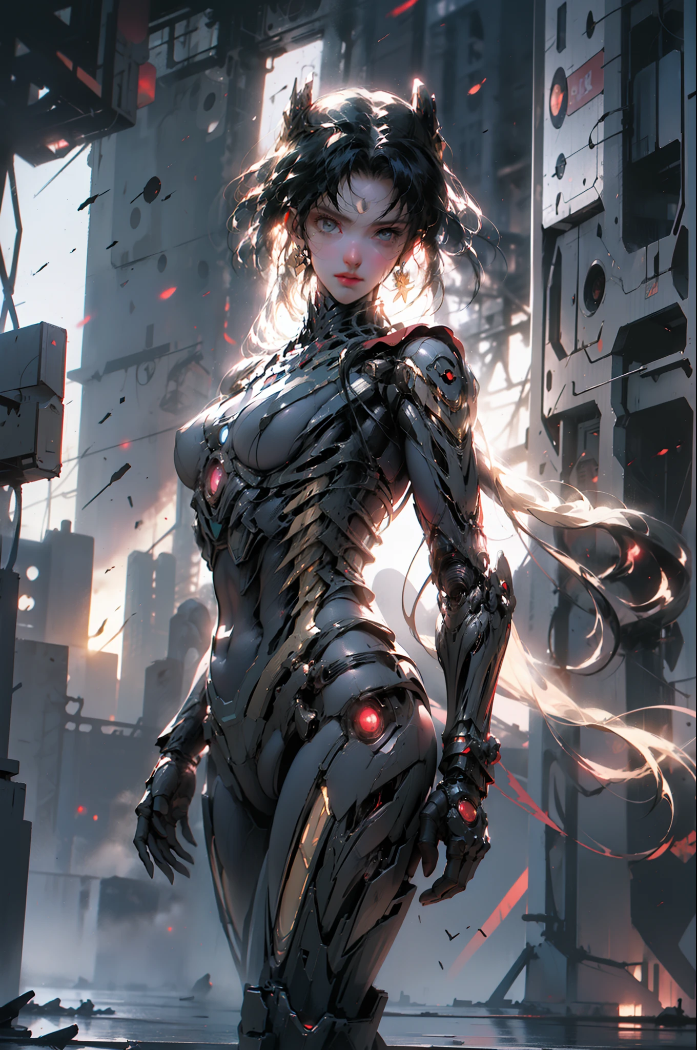 (1girl:1.3), solo,__body-parts__, official art, unity 8k wallpaper, ultra detailed, beautiful and aesthetic, beautiful, masterpiece, best quality, RAW, masterpiece, super fine photo,, best quality, super high Resolution, photorealistic, sunlight, full body portrait, stunningly beautiful,, dynamic pose, delicate face, vibrant eyes, (side view), she is wearing a futuristic Iron Man mech, red and gold, Highly detailed abandoned warehouse background, detailed face, detailed complex busy background, messy, gorgeous, milky, high detailed skin, realistic skin details, visible pores, sharp focus, volumetric fog, 8k uhd, dslr camera, High quality, film grain, fair skin, photorealism, lomography, sprawling metropolis in a futuristic dystopia, view from below, translucent