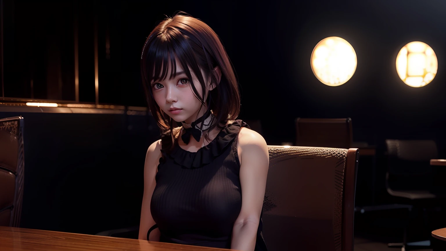 there is a woman sitting at a table with a laptop, photorealistic anime girl render, realistic anime 3 d style, cinematic bust shot, render of a cute 3d anime girl, render of april, anime cgi style, cinematic close-up bust shot, hyperrealistic schoolgirl, a hyperrealistic schoolgirl, semi - realistic render, realistic schoolgirl