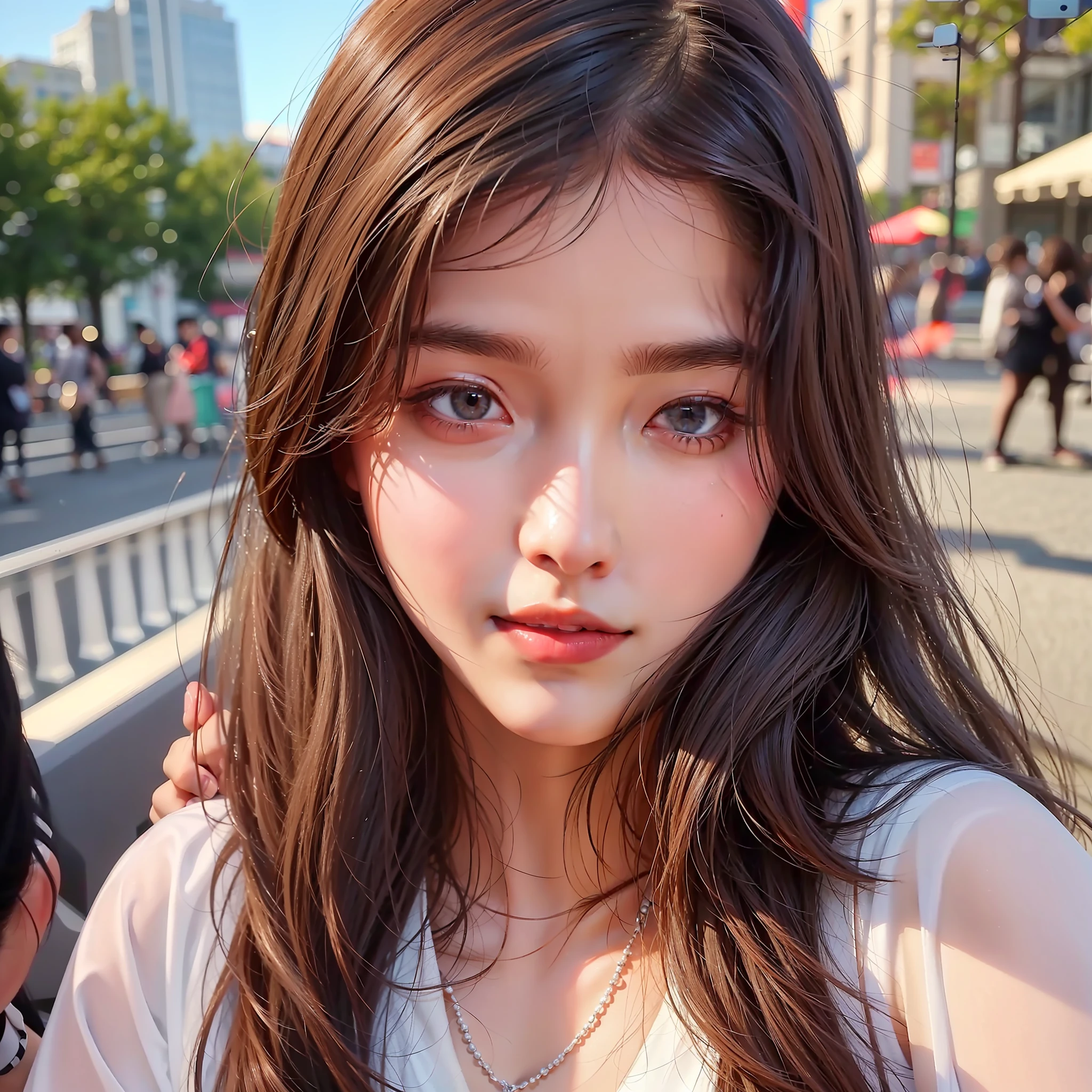 8K, Best Quality, Masterpiece, Ultra High Resolution, (Realism: 1.4), Original Photo, (Realistic Skin Texture: 1.3), (Film Grain: 1.3), (Selfie Angle)