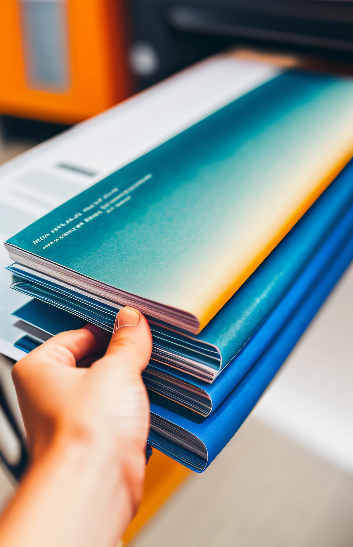Hands holding printed materials