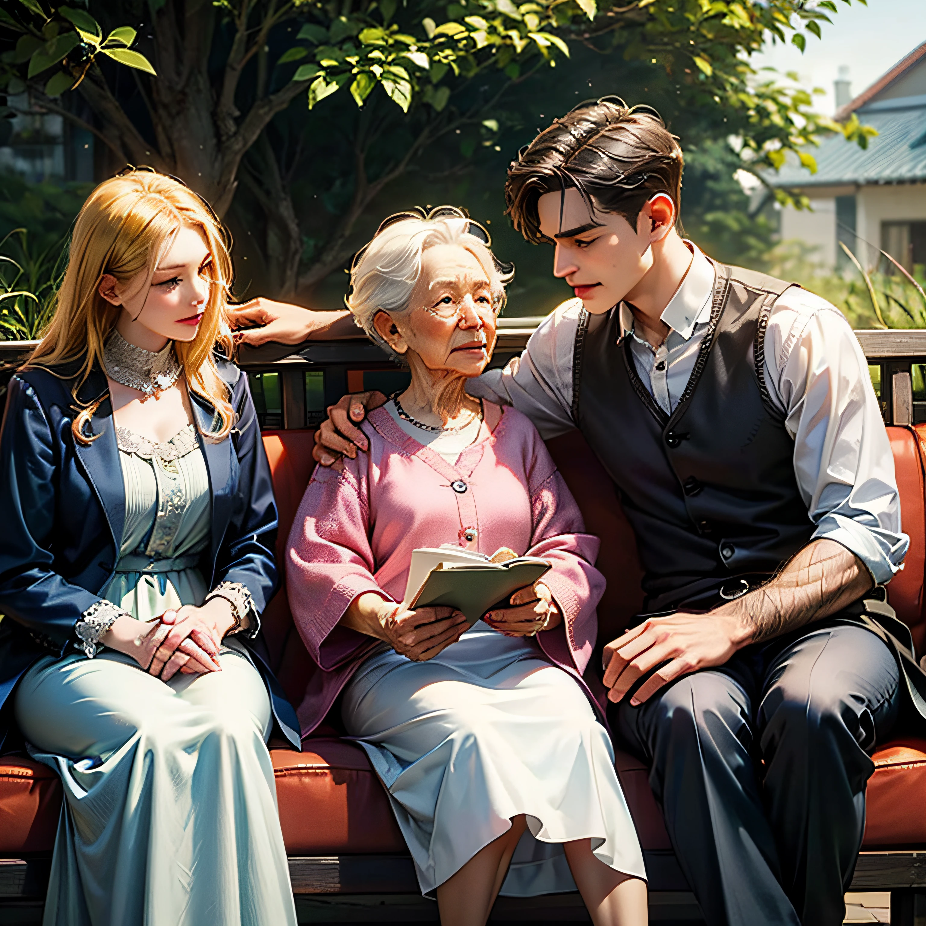 When Grandma of "Pillipillias" precisou de companhia, The girls sat next to him and listened carefully to his old stories. They valued Grandma's wisdom and understood the importance of respecting their elders. --auto