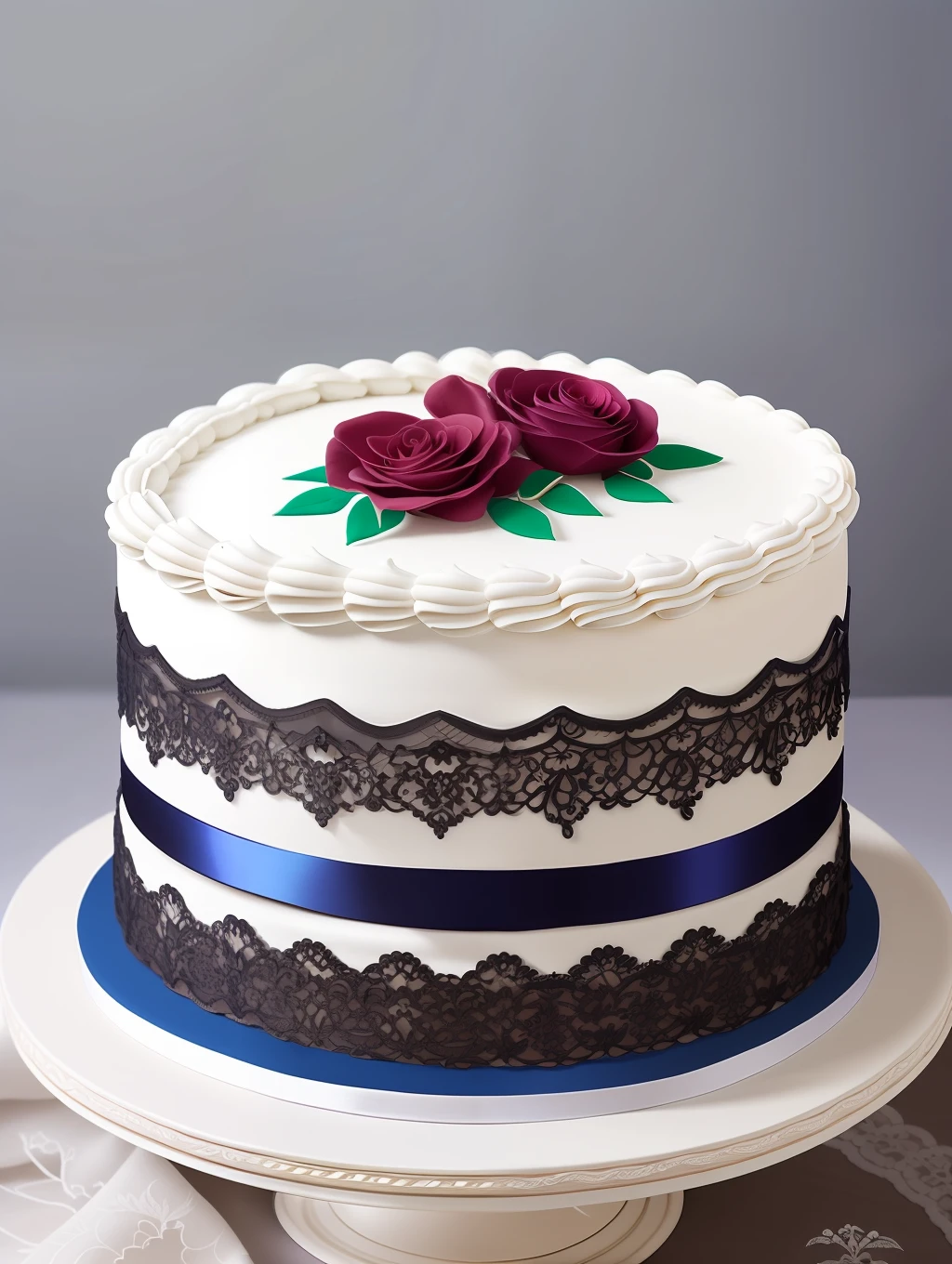 Masterpiece, Minimalism, close-up view, product close-up photo extremely detailed, beautiful and luxury designed traditional grandeur wedding cake, laces, flowers, richly decorated, 8k, uhd, soft lighting.