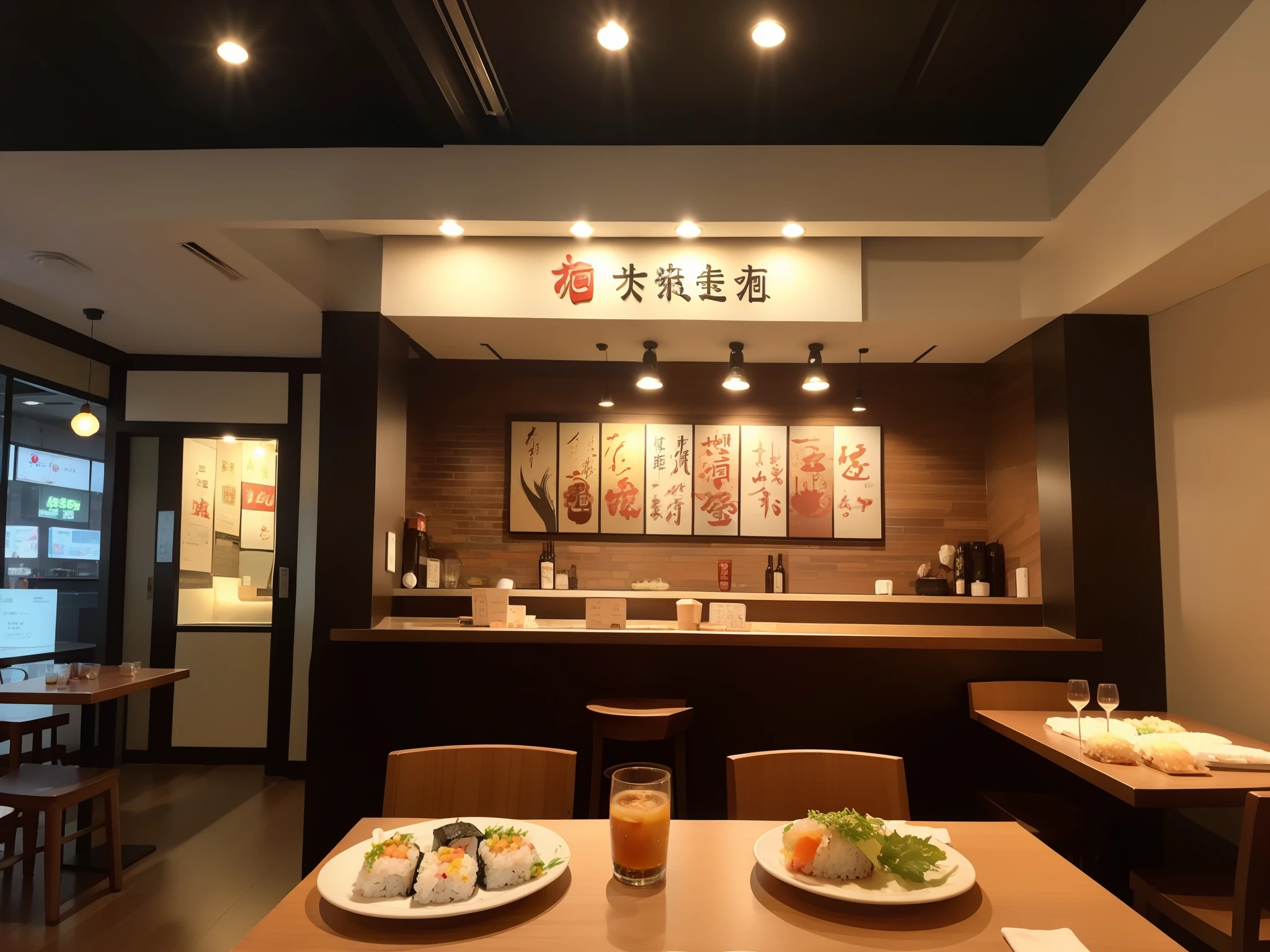 sushi restaurant, Chinese character, Cyberpunk